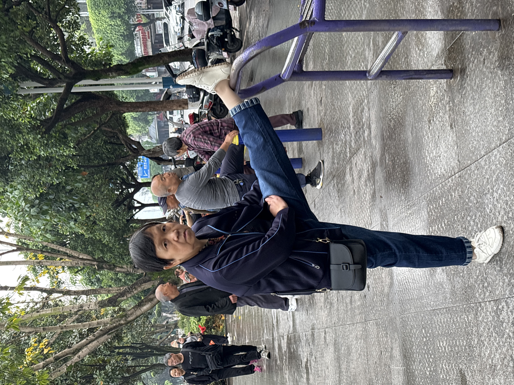 Morning market and exercise activities captured in Jiangjin, China
