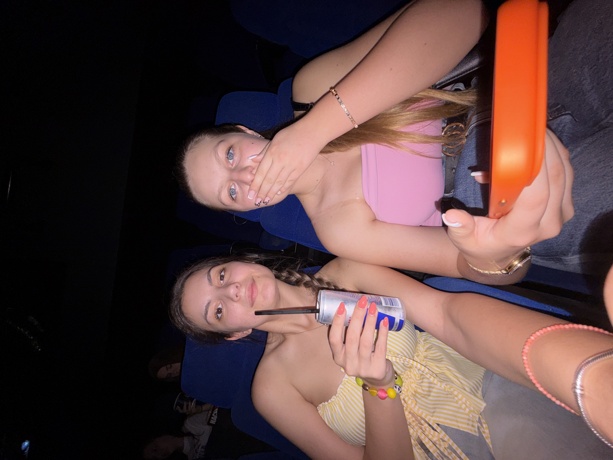 Two friends document cinema outing in Burgas, Bulgaria