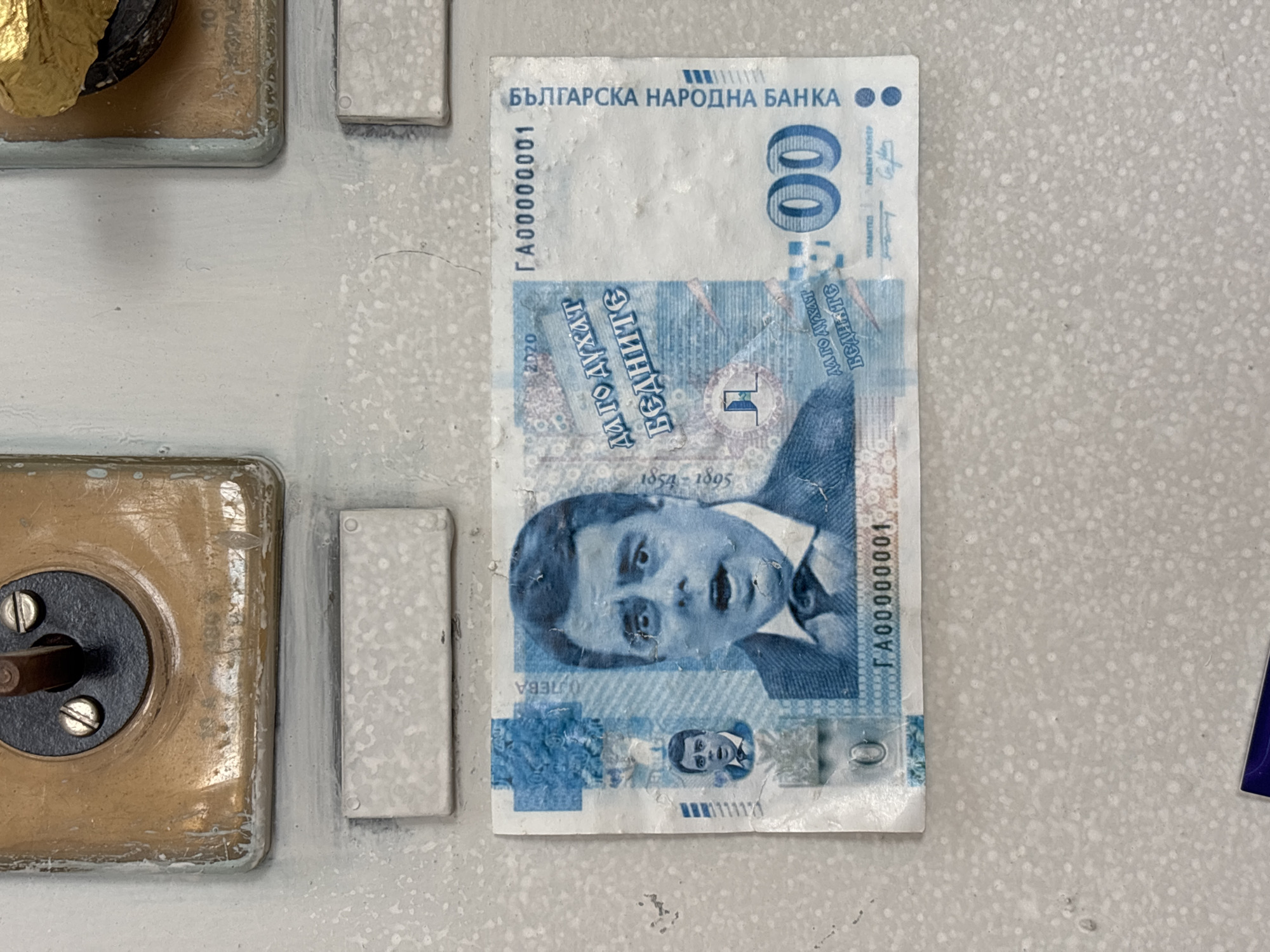 Protest banknote and clothing items observed in Plovdiv