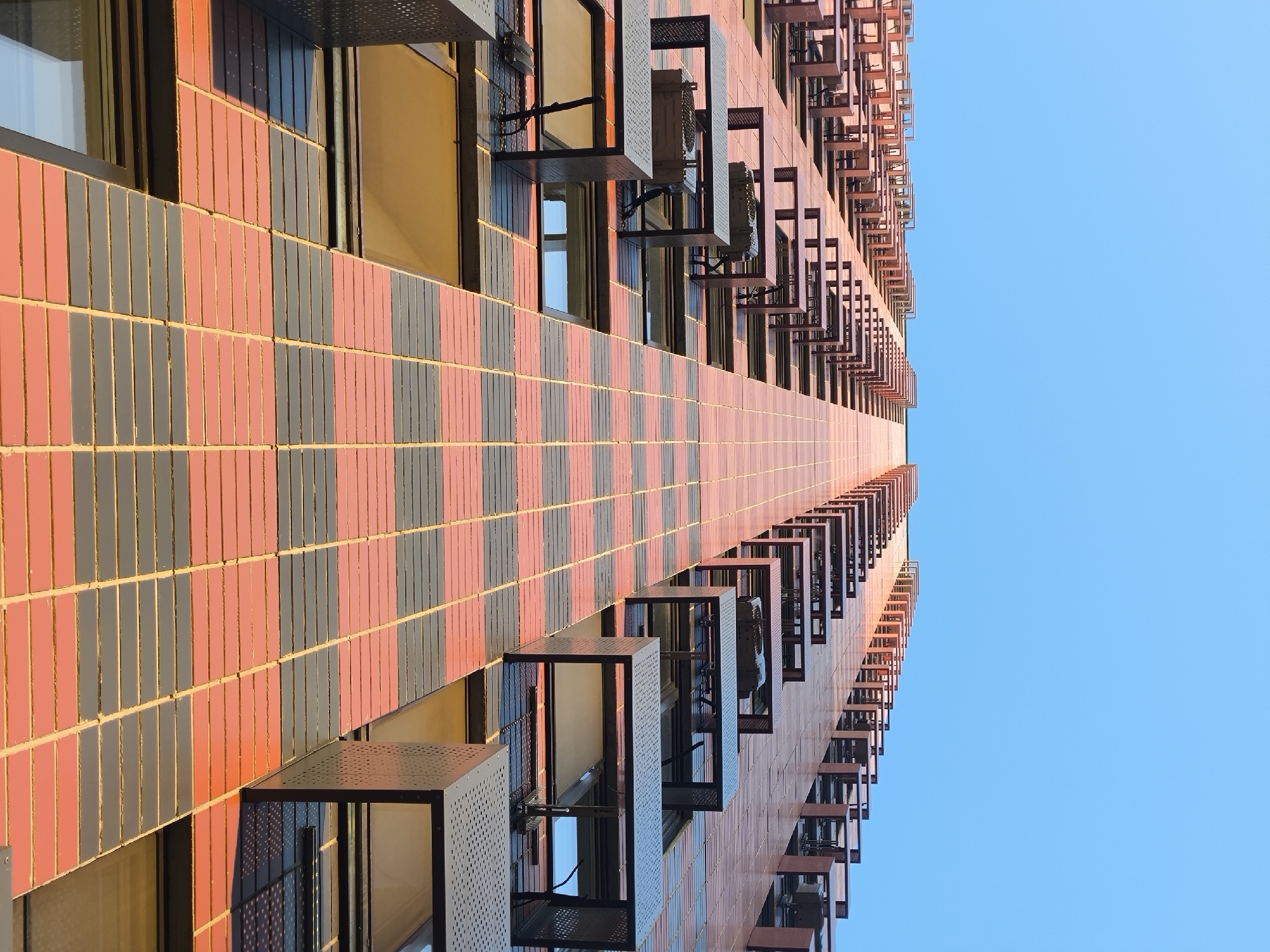 Modern building facade documented in Bobrovo, Russia