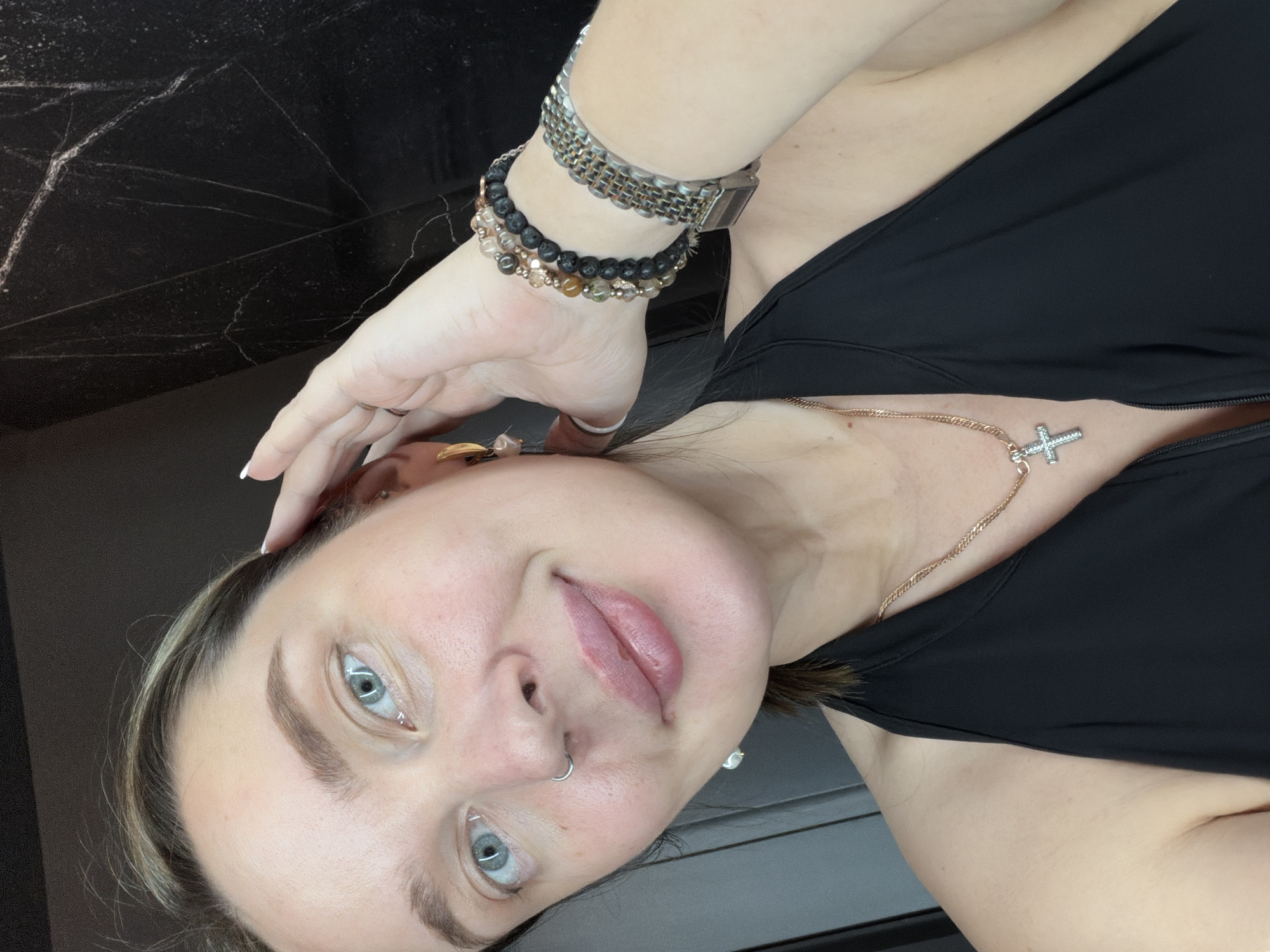 Woman takes bathroom selfie in Moscow