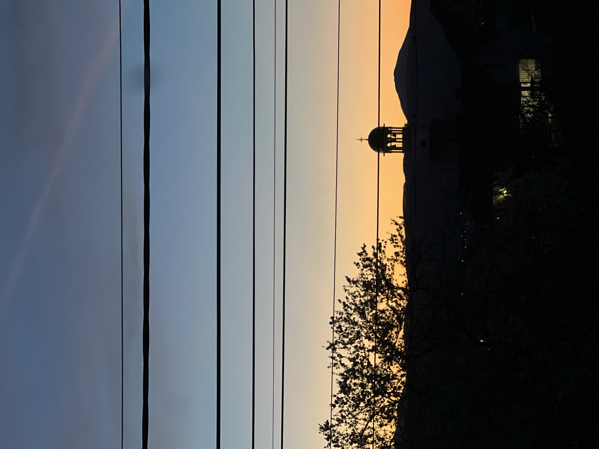 Evening sky captured over Samoranovo with church silhouette