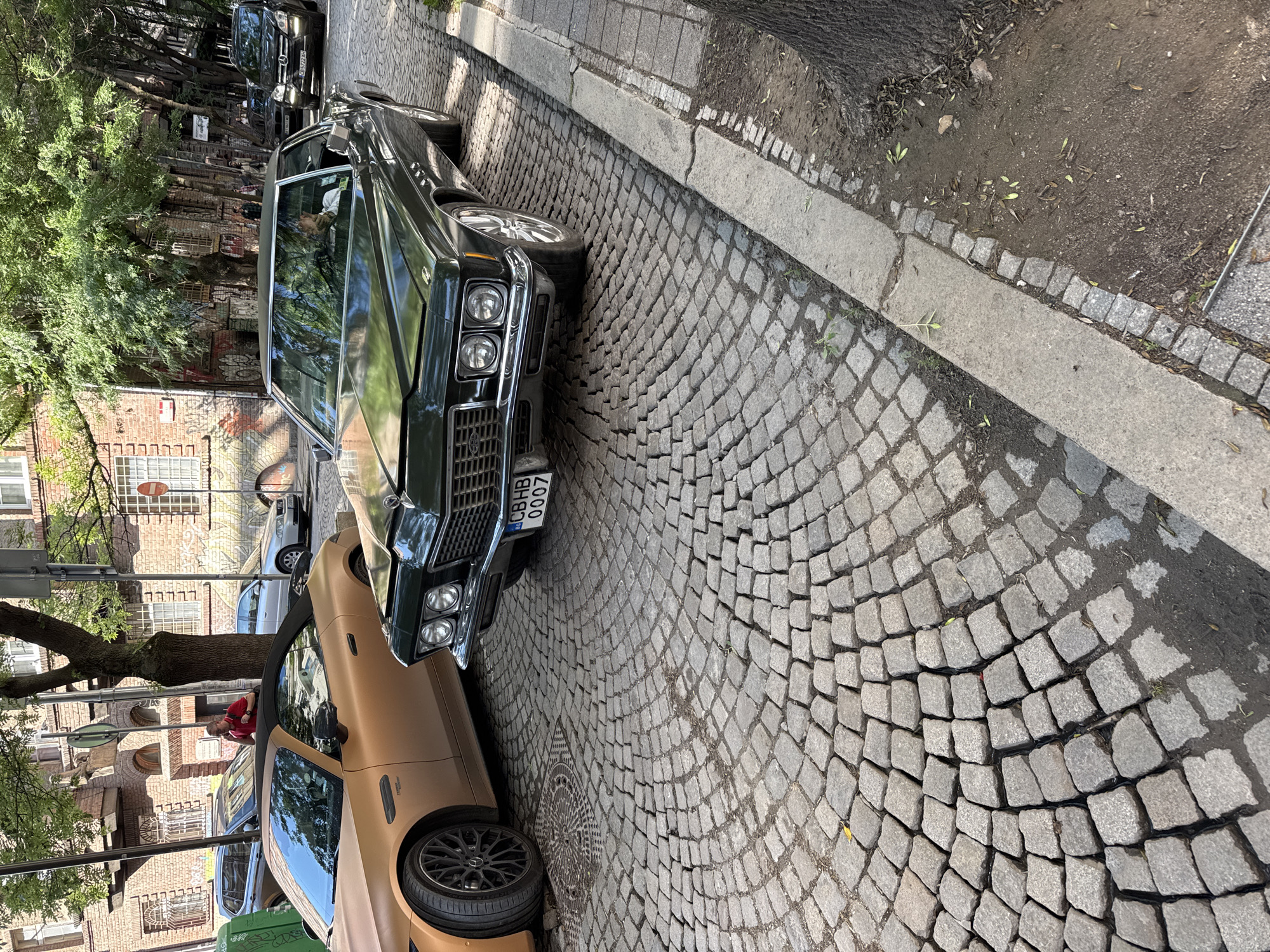 Luxury car gathering observed on Sofia cobblestone streets