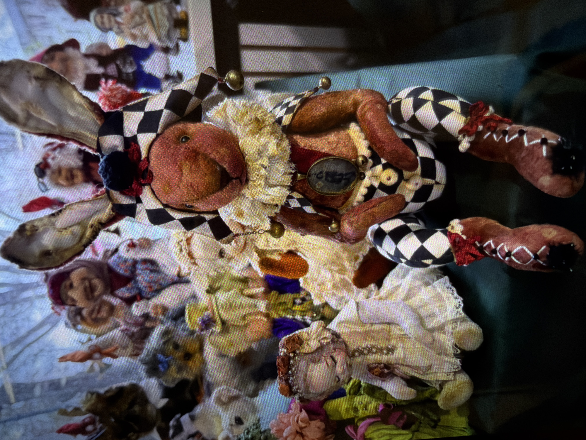 Handmade Dolls Including Rabbit-Head Jester Displayed in Moscow