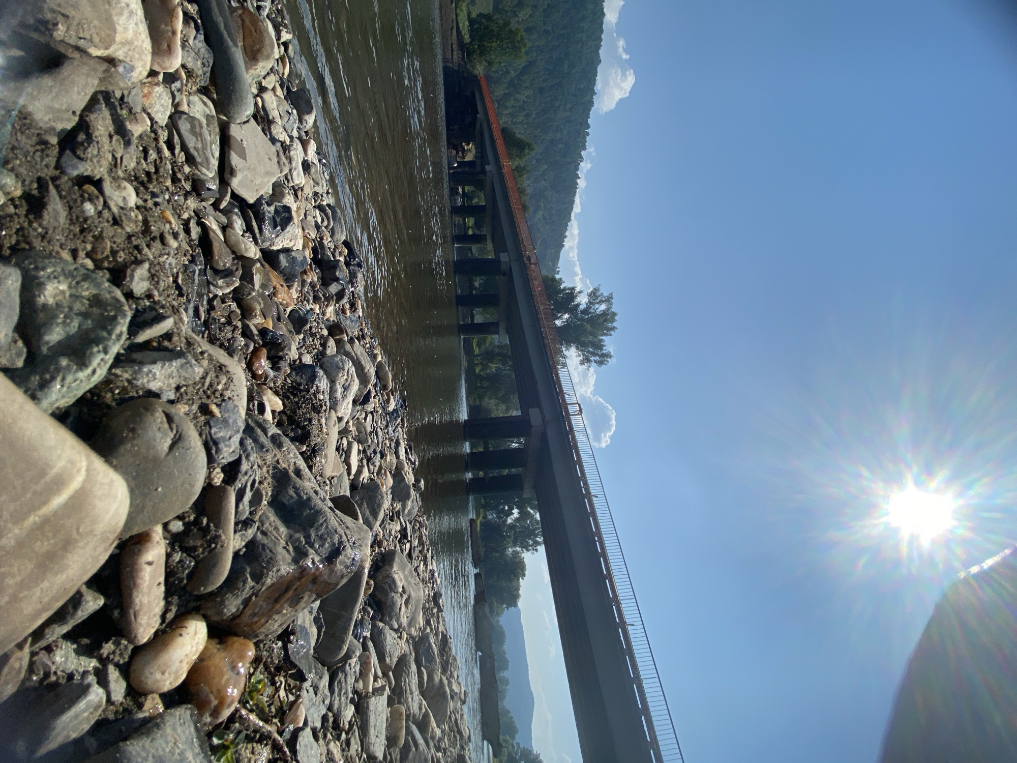 Lazy summer day on the Irtysh riverbank in rural Russia