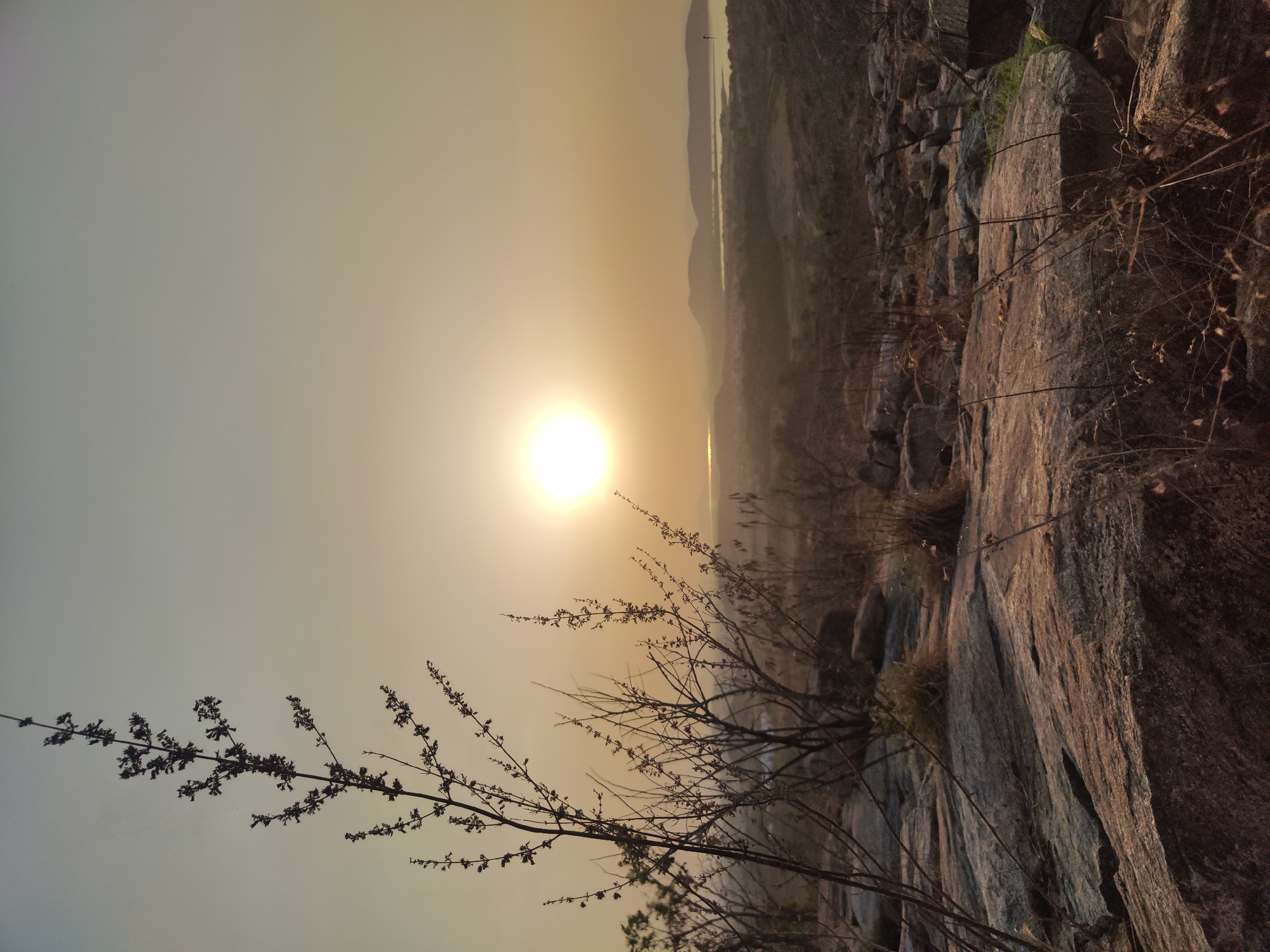 Golden hour photograph captured in Puttaparthi's rocky terrain