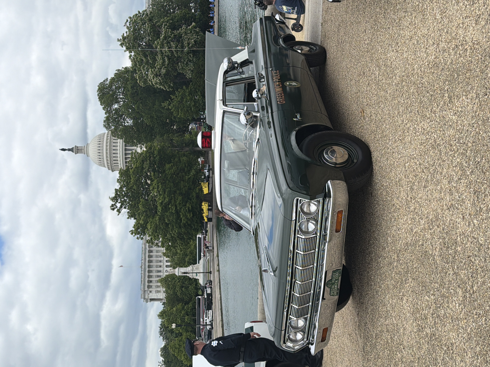 Vintage Police Cars Displayed Near U.S. Capitol in Washington