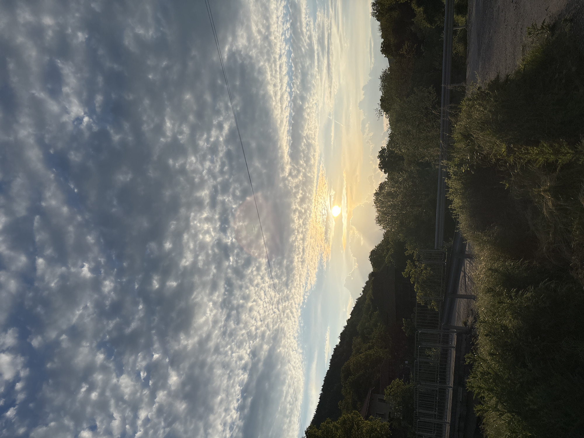 Cloudy sky with low sun observed in Bulgaria