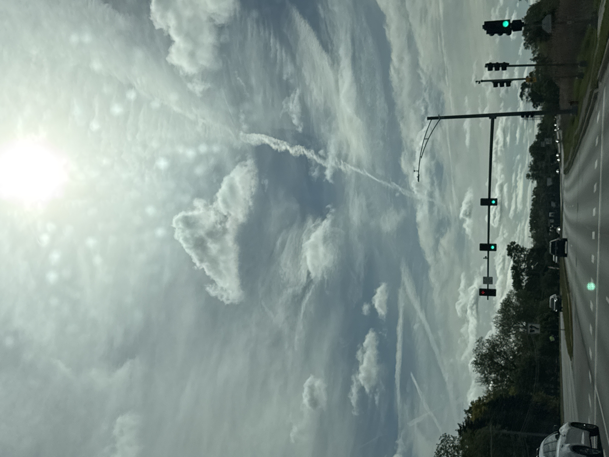 Vehicle passenger photographs multi-lane street scene in Bloomingdale