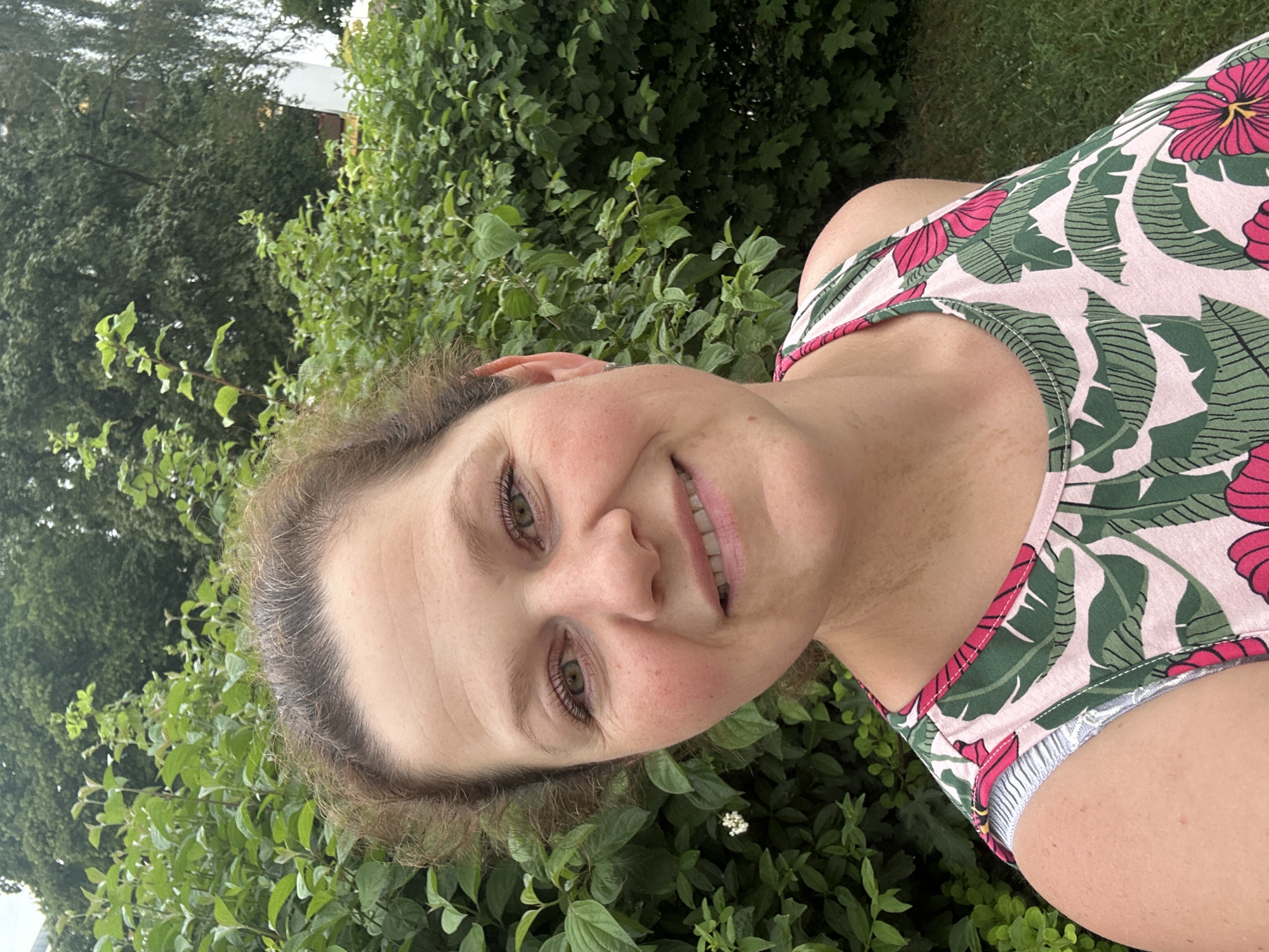 Woman takes selfie outdoors in Ergolding, Germany