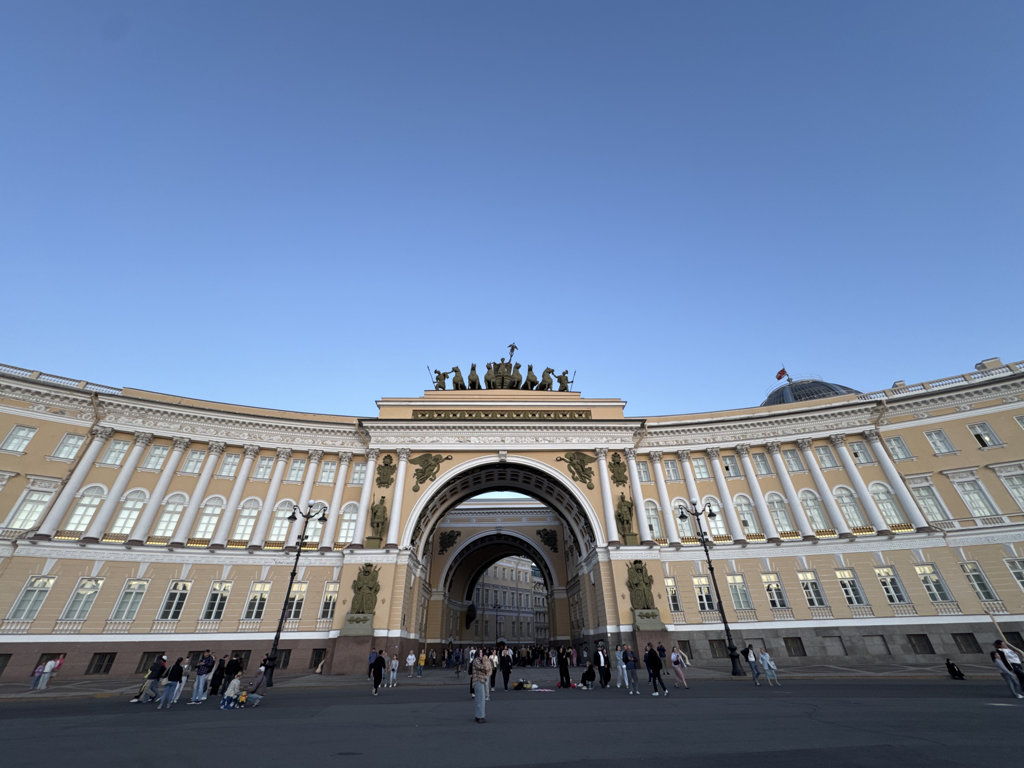 Palace Square from golden hour to night, Saint Petersburg