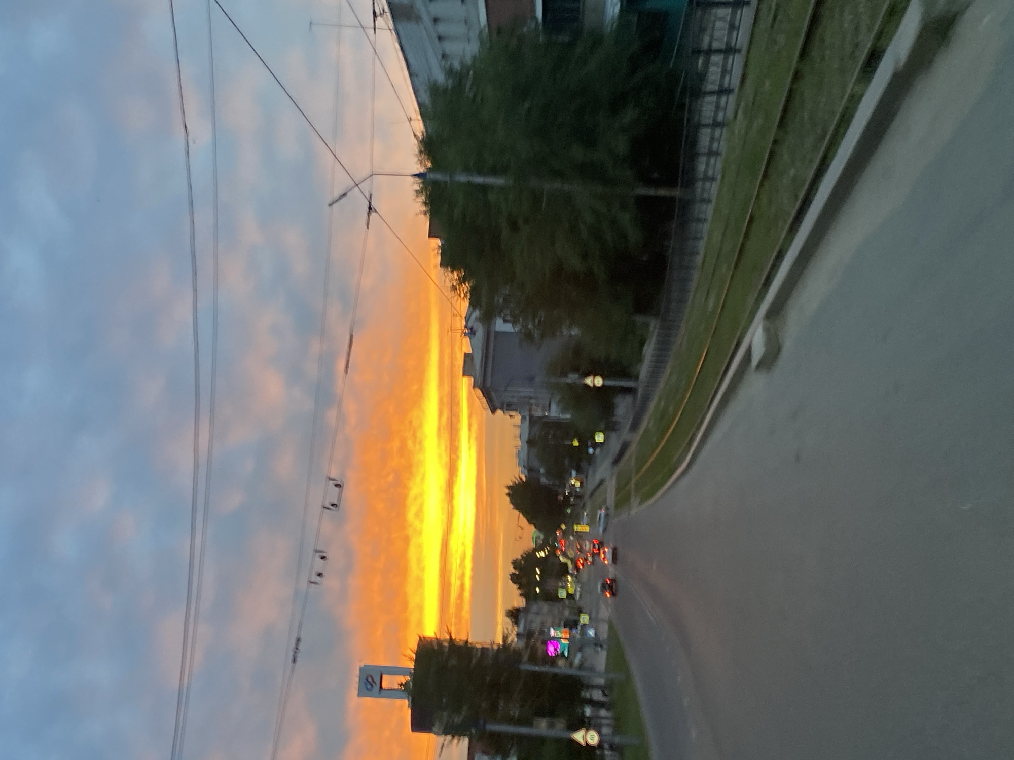 Sunset skies over Irkutsk streets, caught from multiple angles