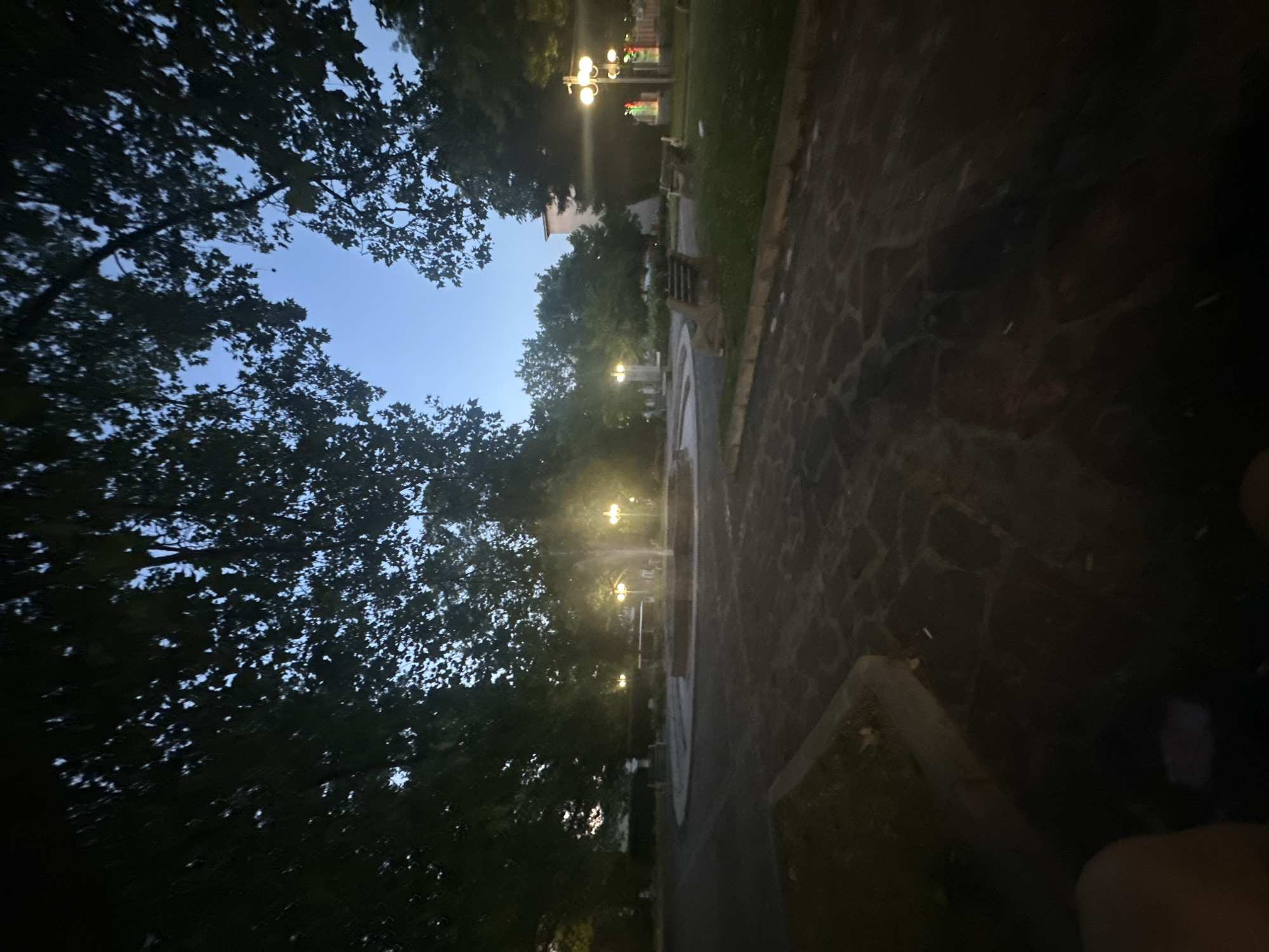 Young adults gather for evening park hangout in Lom, Bulgaria