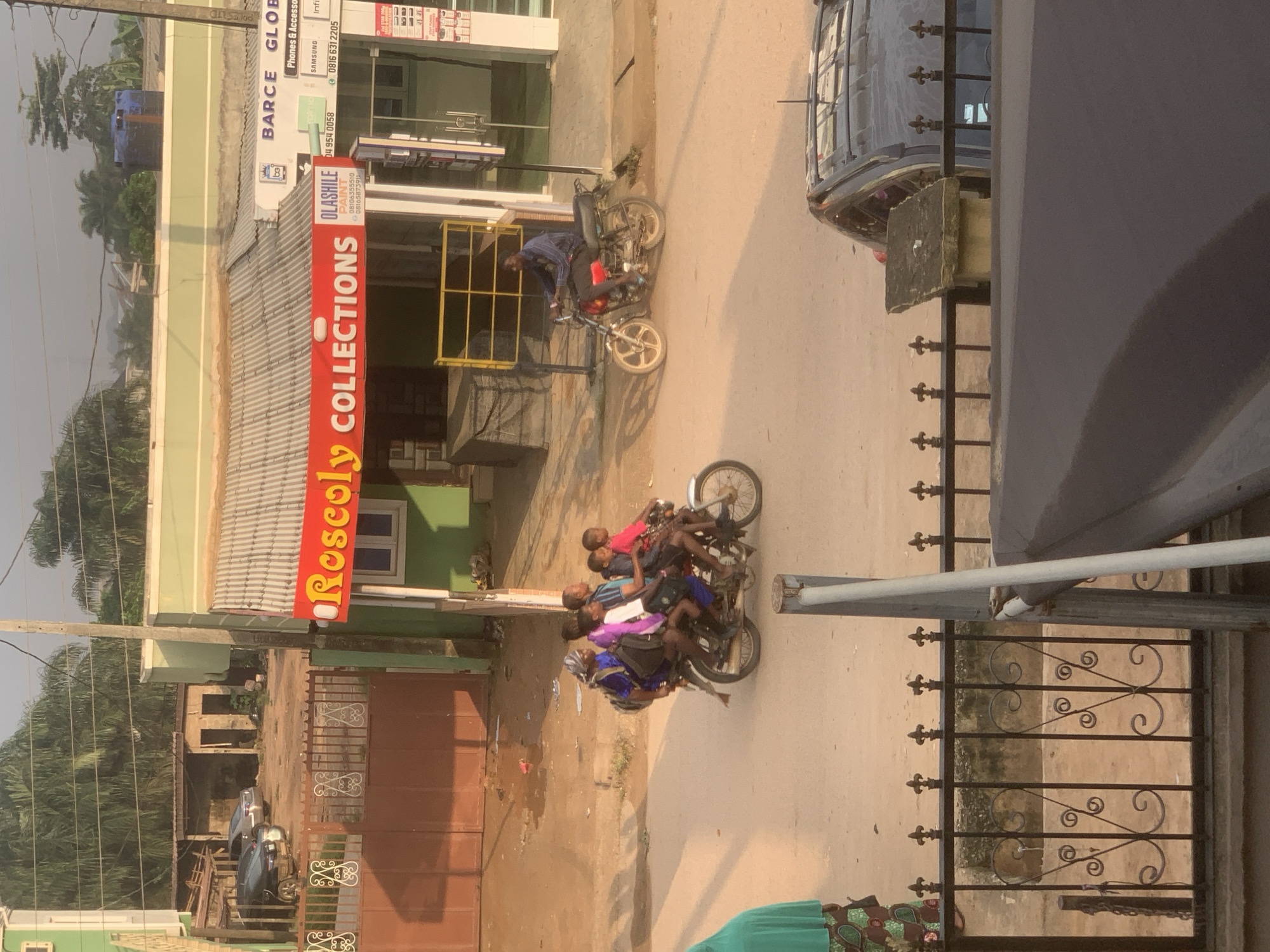 Street life along a busy commercial strip in Shagamu, Nigeria