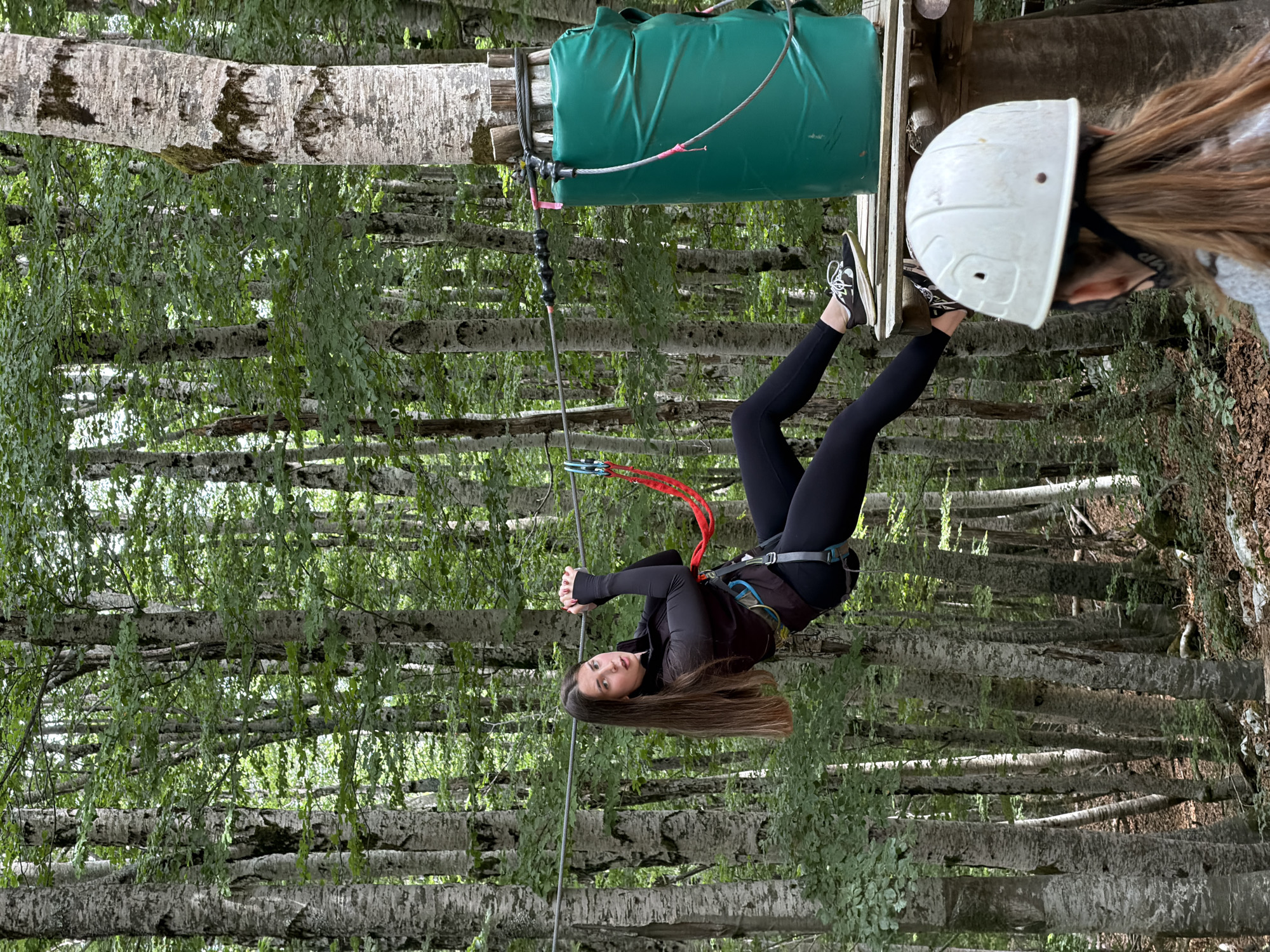 Girl enjoys zipline adventure at Montenegro forest park