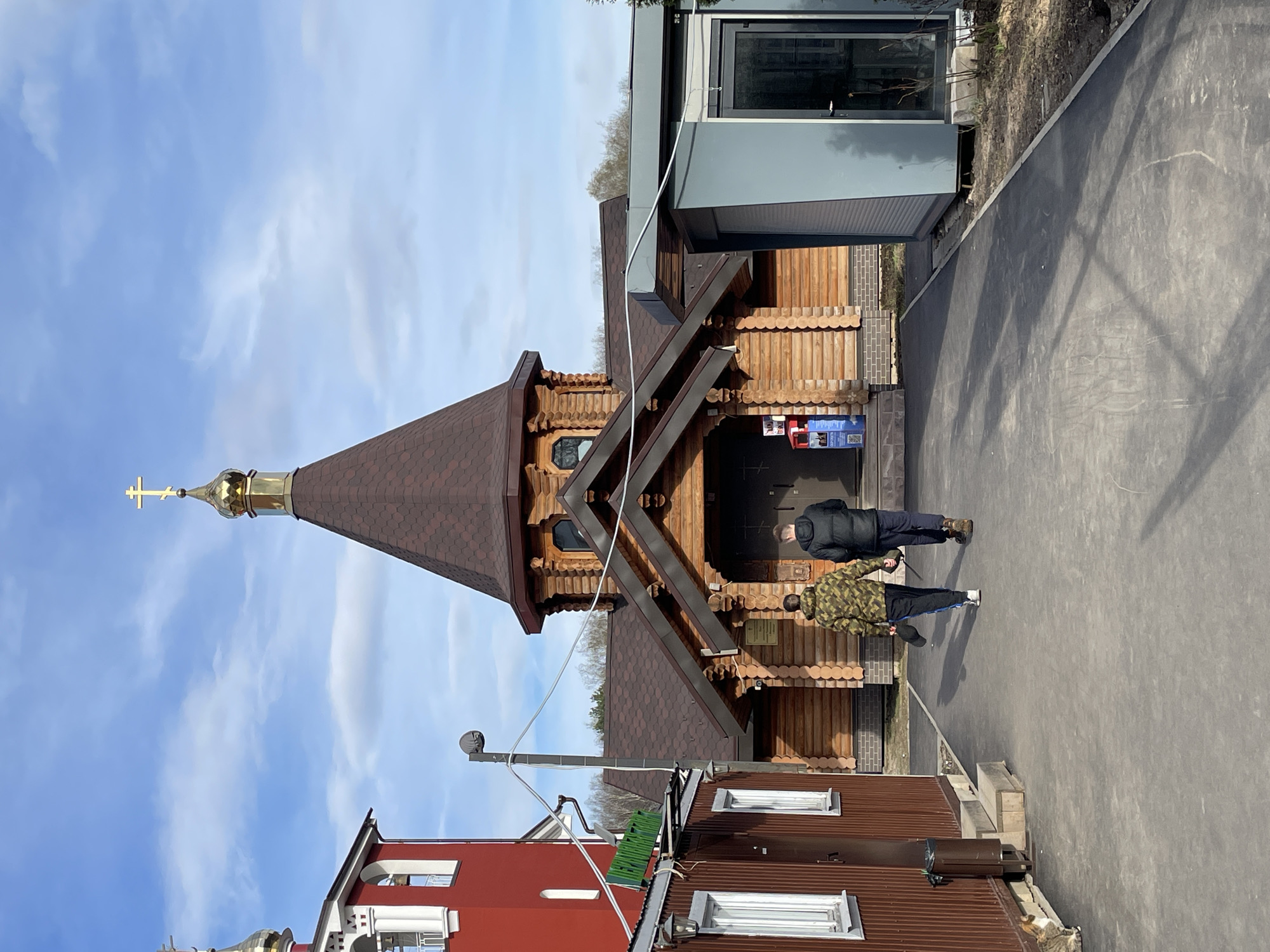 Visitor documents Orthodox church architecture in Moskovskiy, Russia