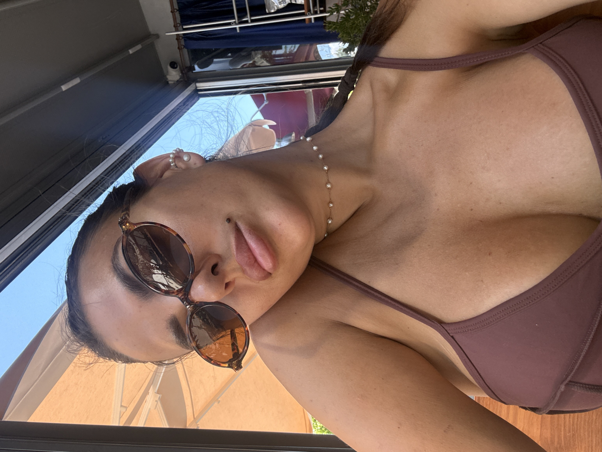 Morning coffee and selfies at an outdoor café in Fethiye