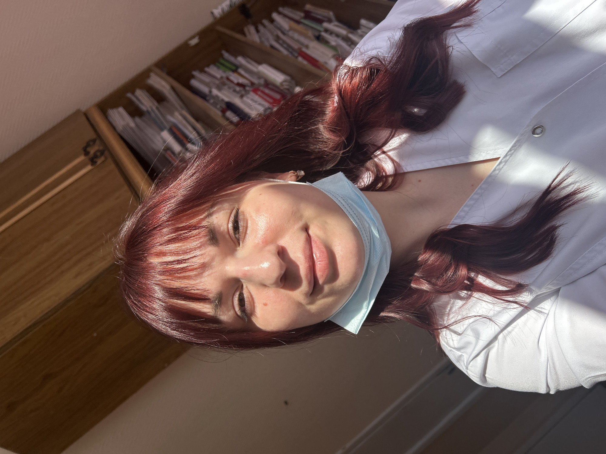 Medical worker takes selfies during morning shift in Russia