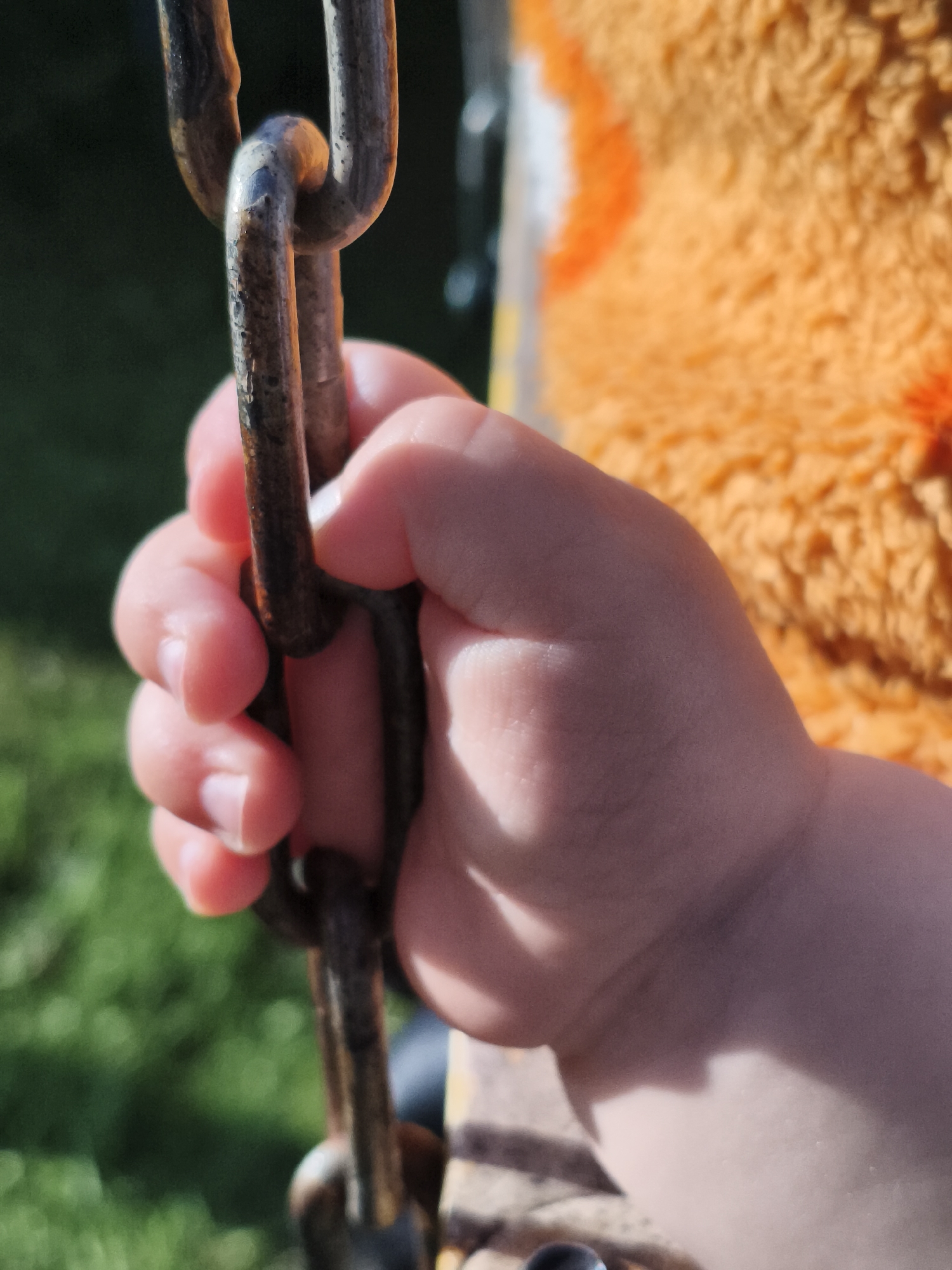 Morning backyard playtime with baby in Chaikovsky