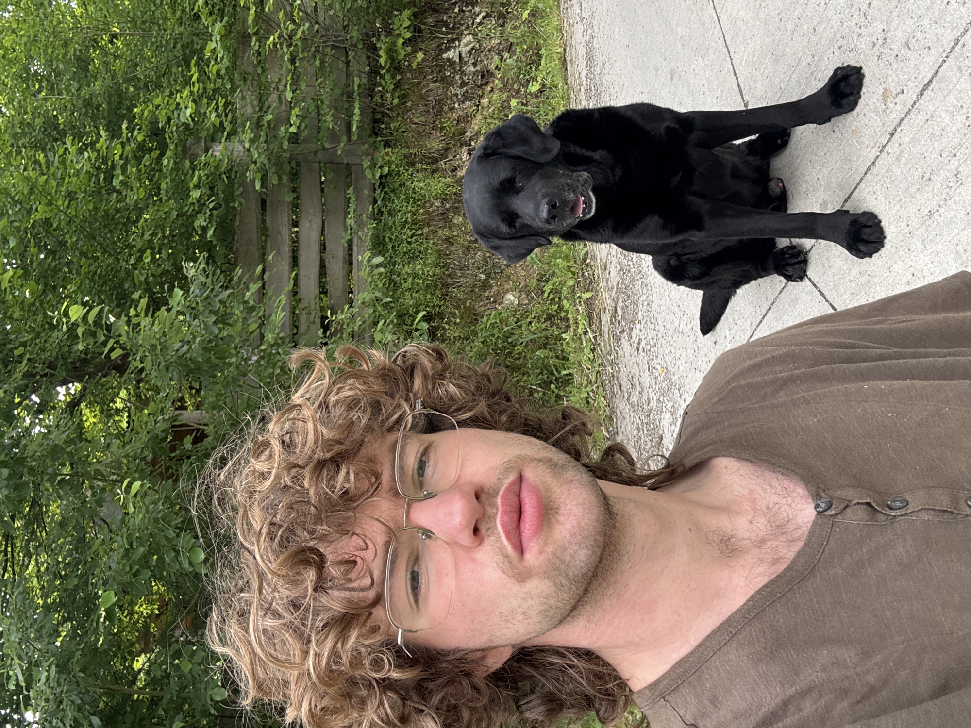 Morning walk with a dog through rural Tylmanowa, Poland