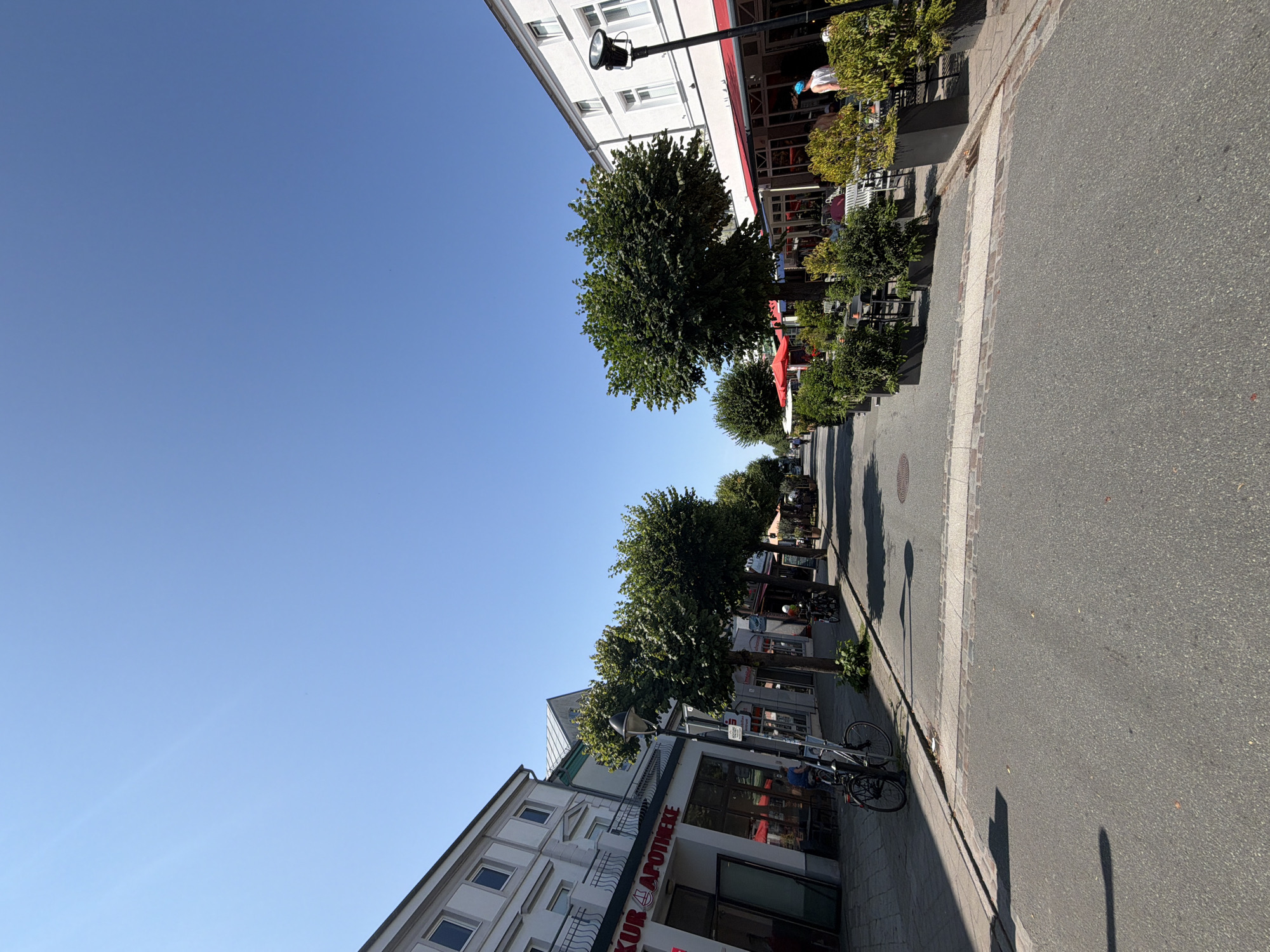 Sunny morning stroll through Rostock's old town streets
