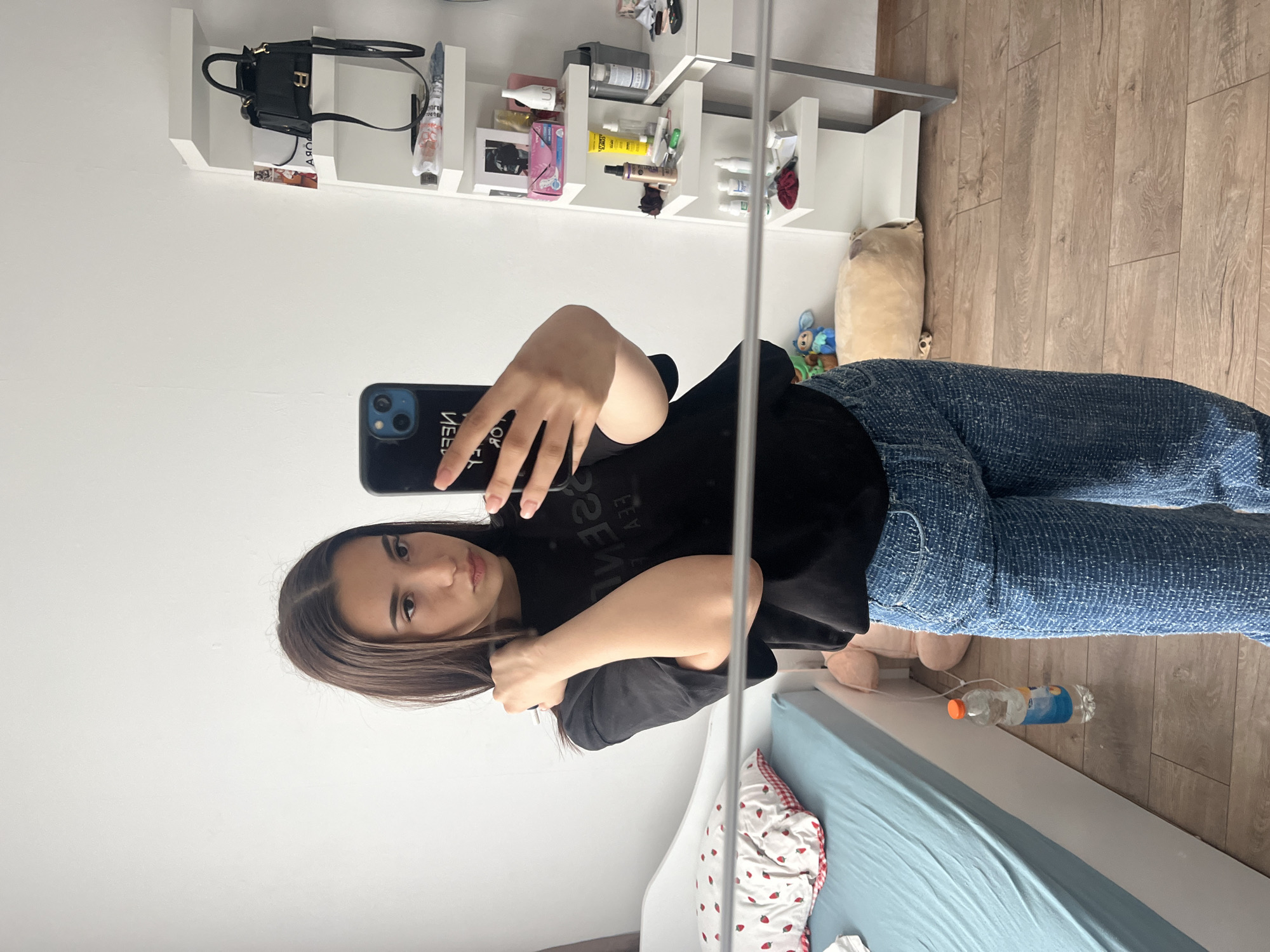 Mirror selfie captured in Sofia bedroom
