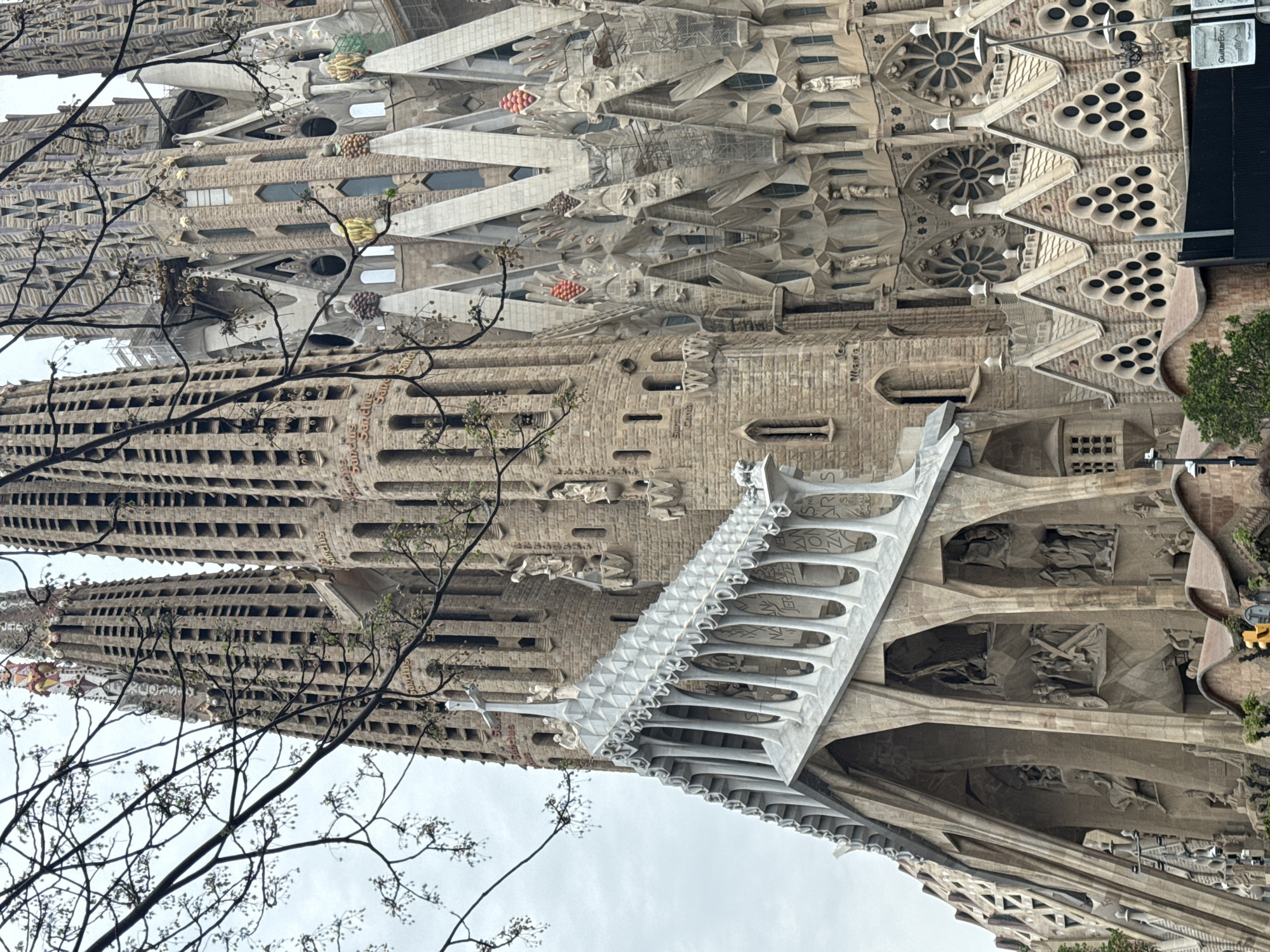 Sagrada Familia's ornate facade documented by witness in Barcelona