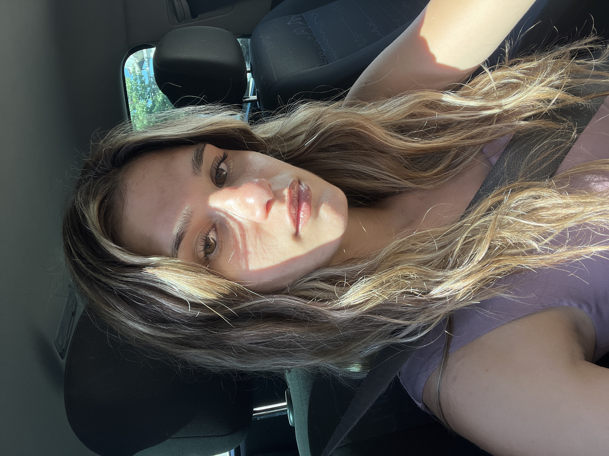 Casual car ride selfies near Tsarevo on the Black Sea coast