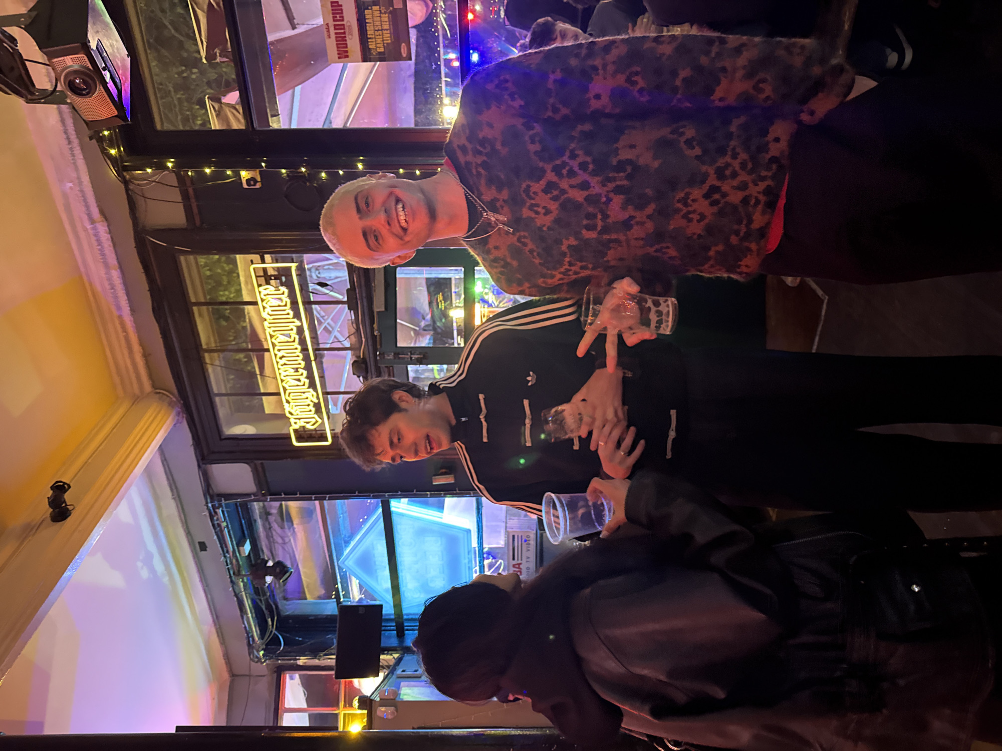 Three people spotted at London pub beneath Jägermeister sign