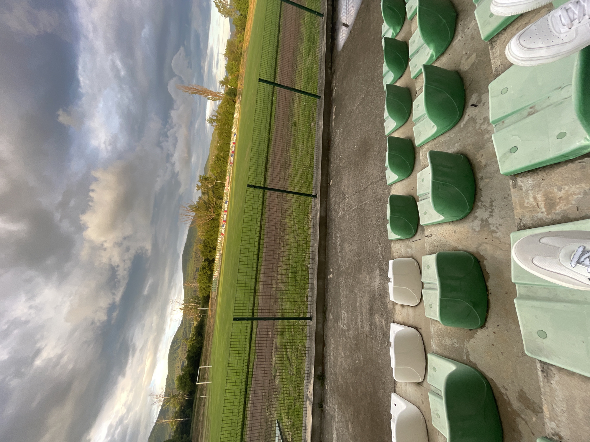 Empty football stadium documented in Ihtiman, Bulgaria