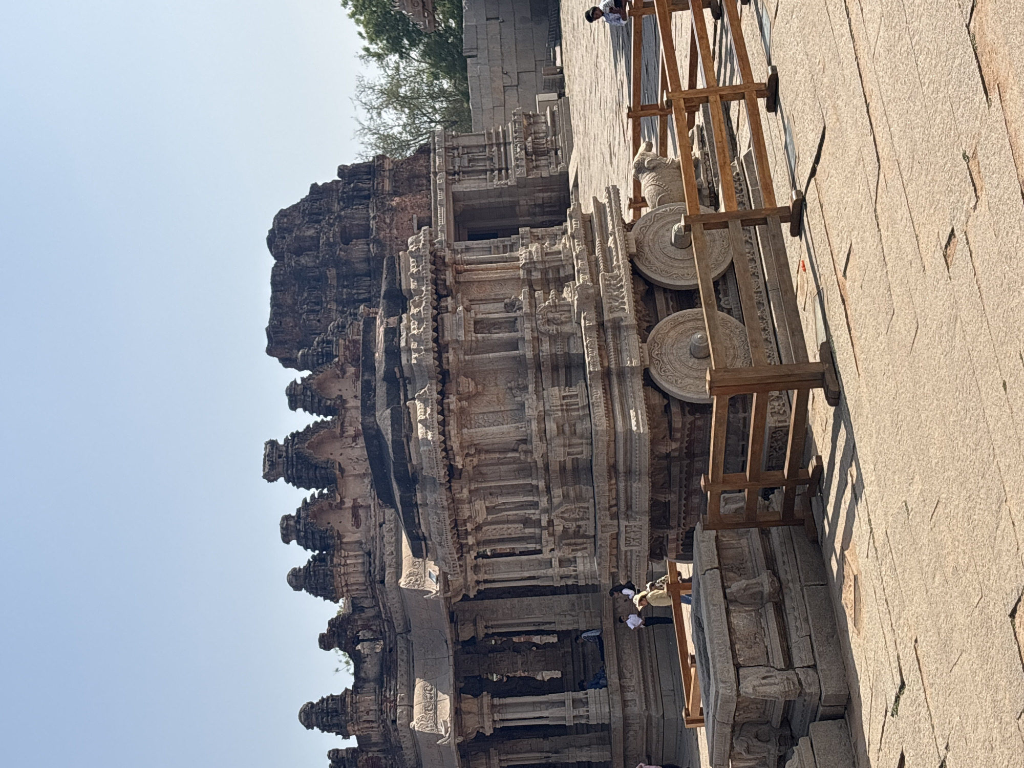 Ancient mythological stone carvings documented at Hampi heritage site