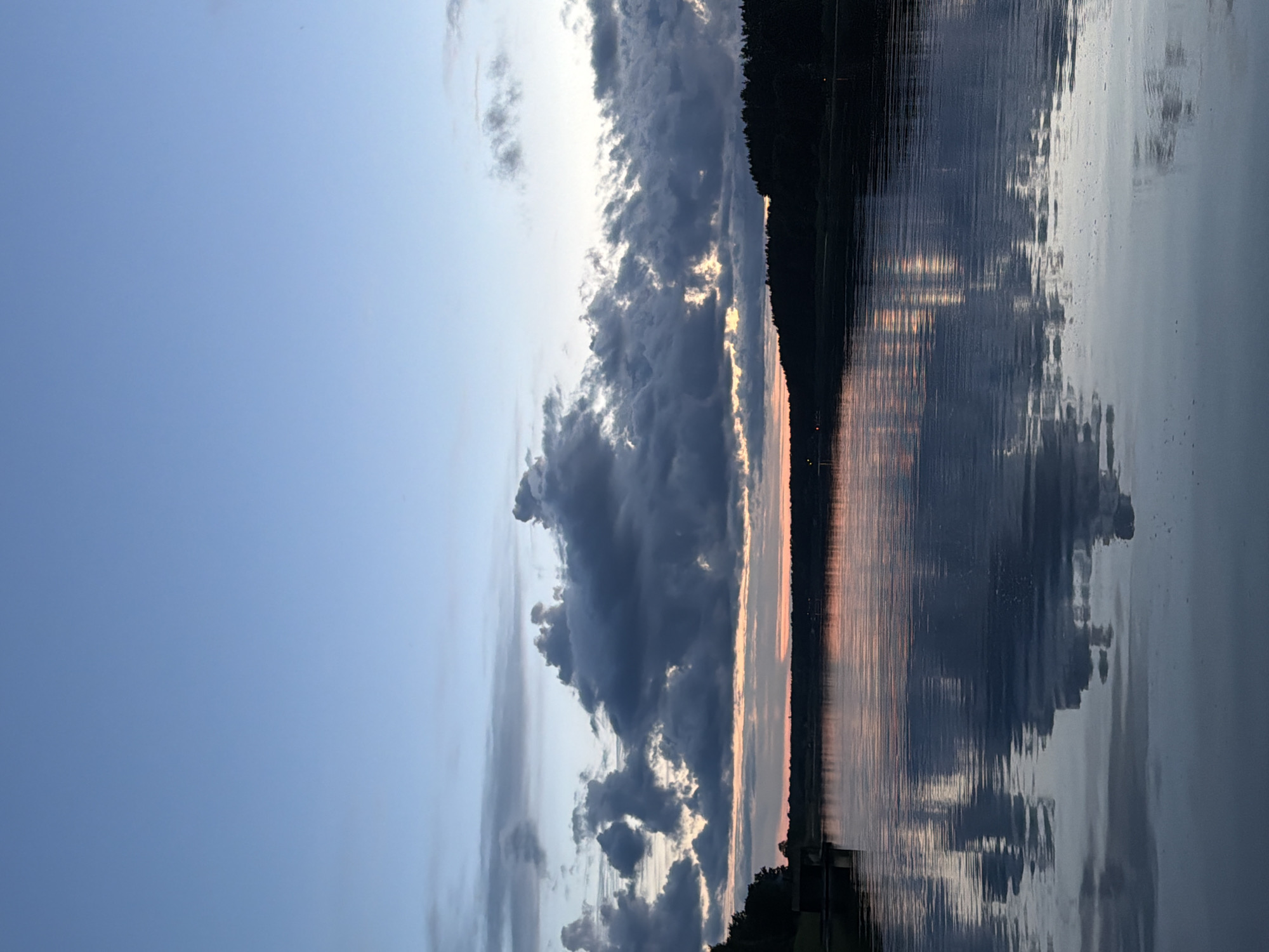 Dusk settles over the Daugava River in Varkaļi