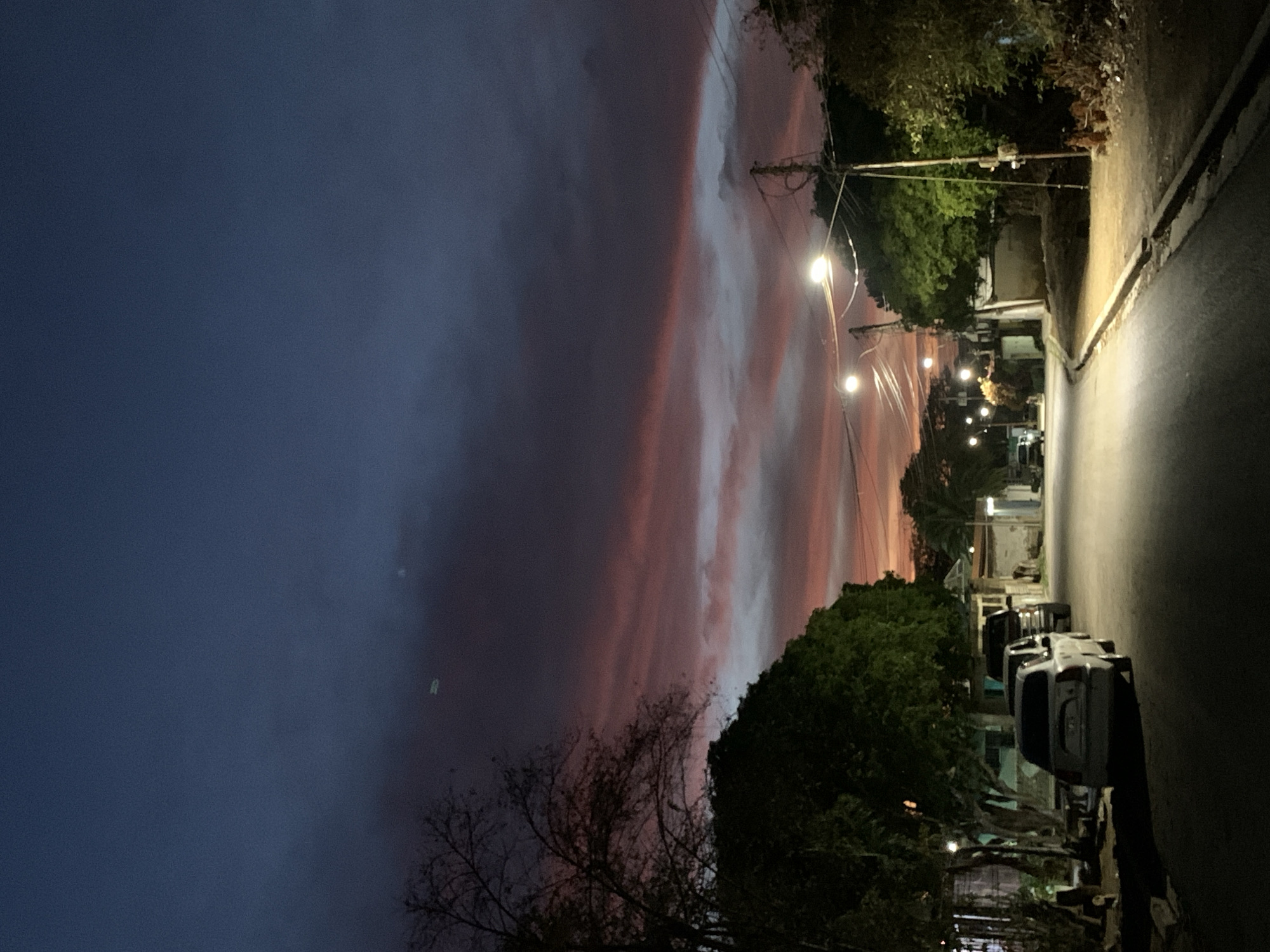 Evening street scenes documented in Santa Ana, Venezuela