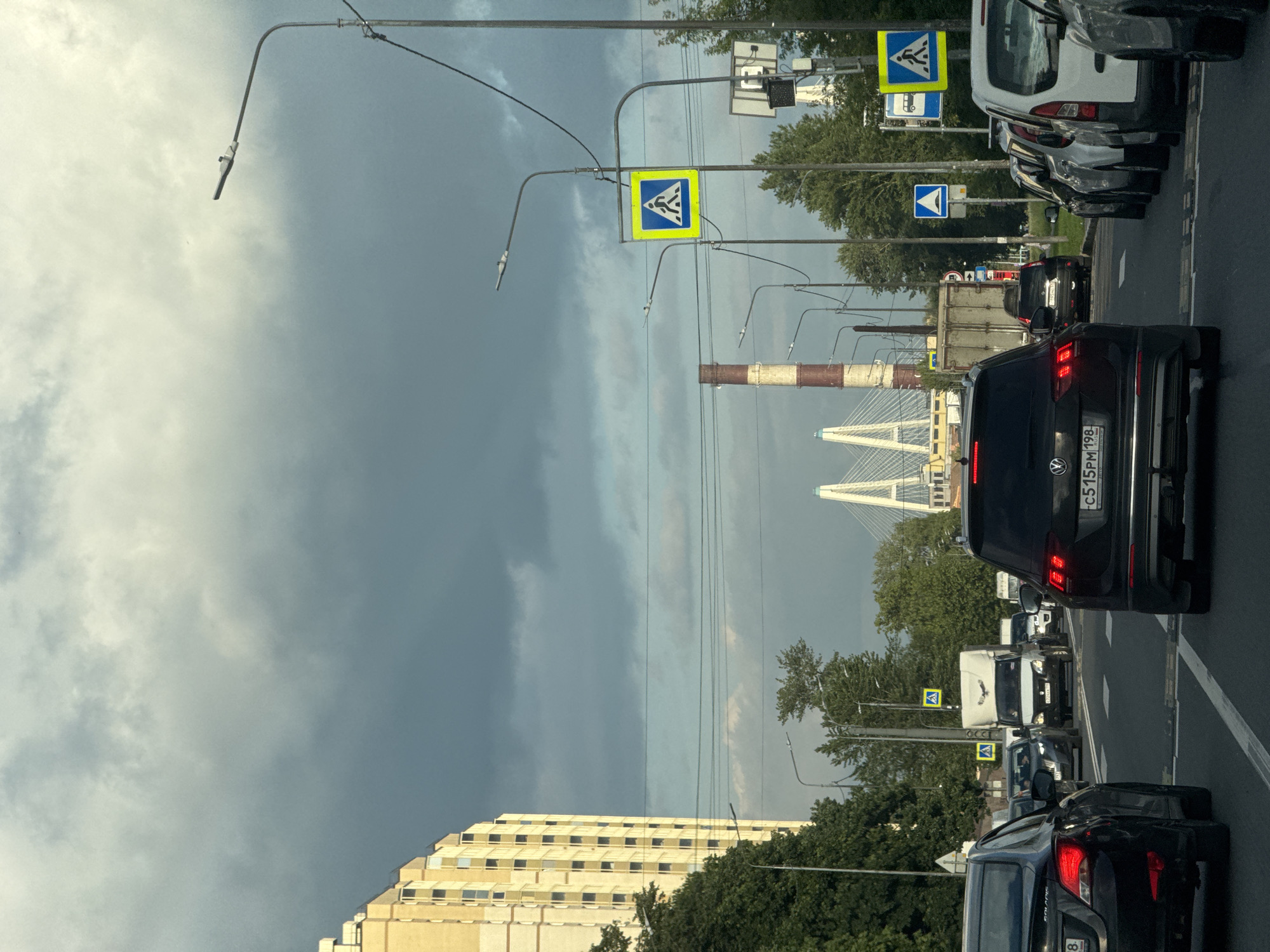 Stuck in Saint Petersburg traffic on a July afternoon