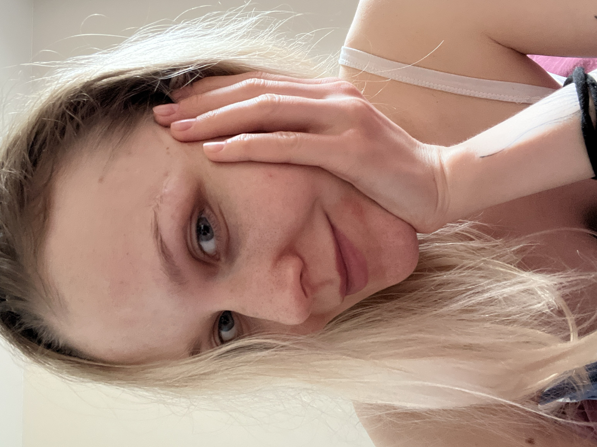 Woman photographed in close-up portraits in Khimki, Russia