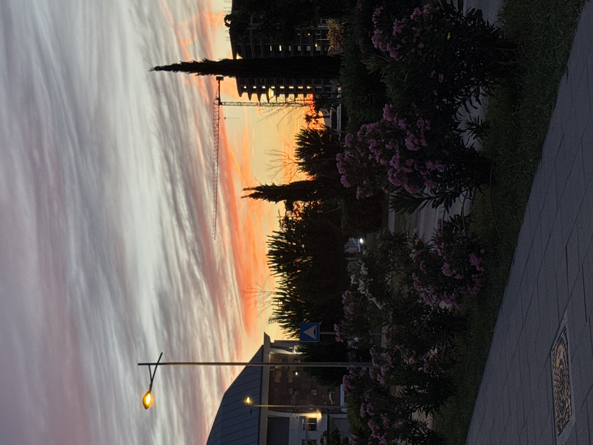 Sunset evening along Bar's waterfront promenade, Montenegro