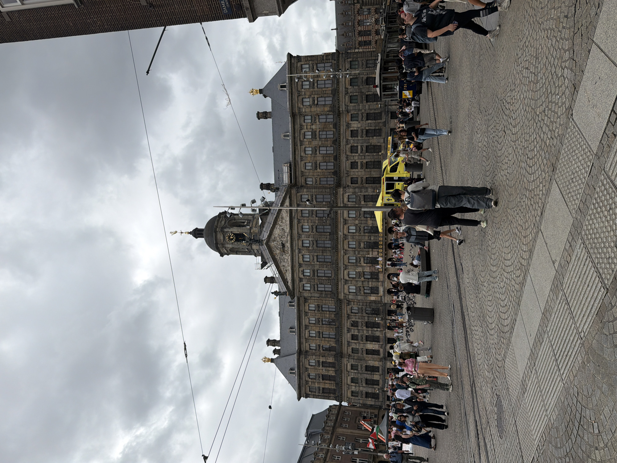 Wandering central Amsterdam around Dam Square on a cloudy morning