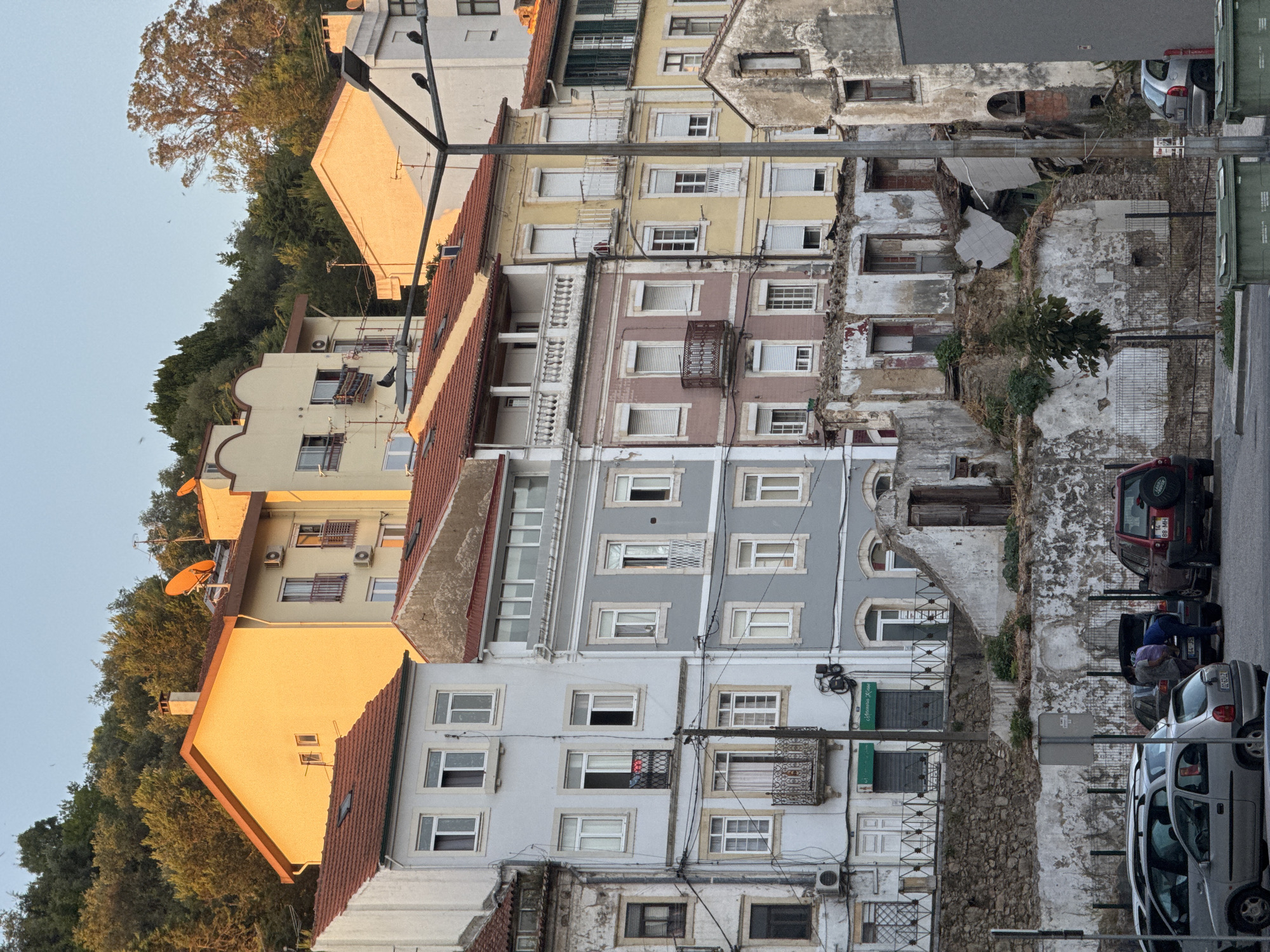 Hillside street in Coimbra at golden hour