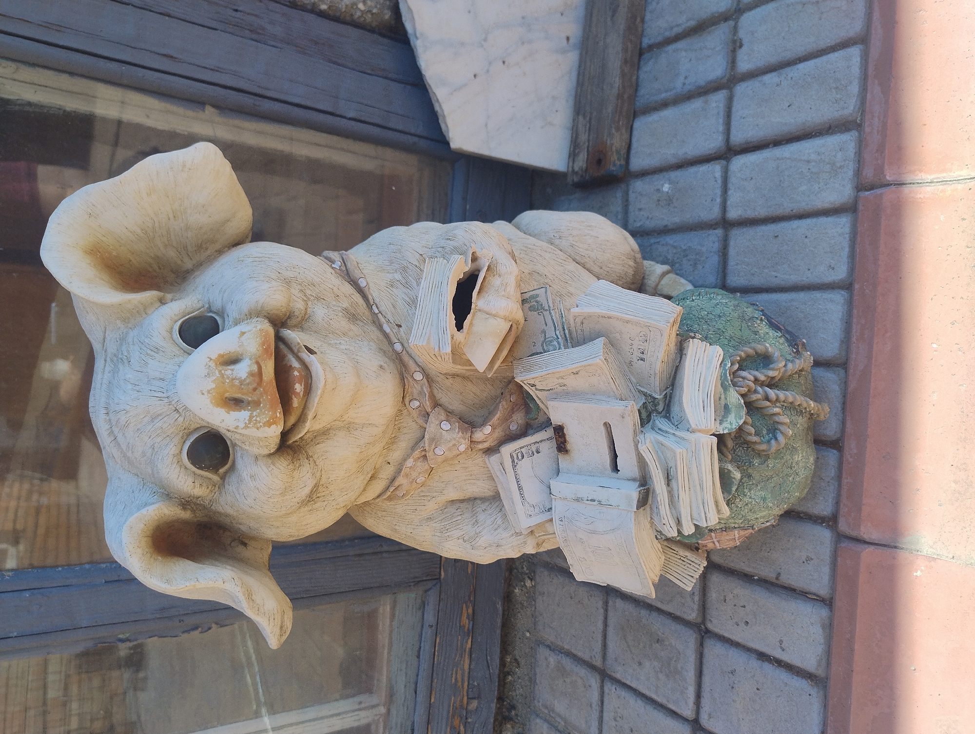 Morning garden walk captures plants, statues, and street views