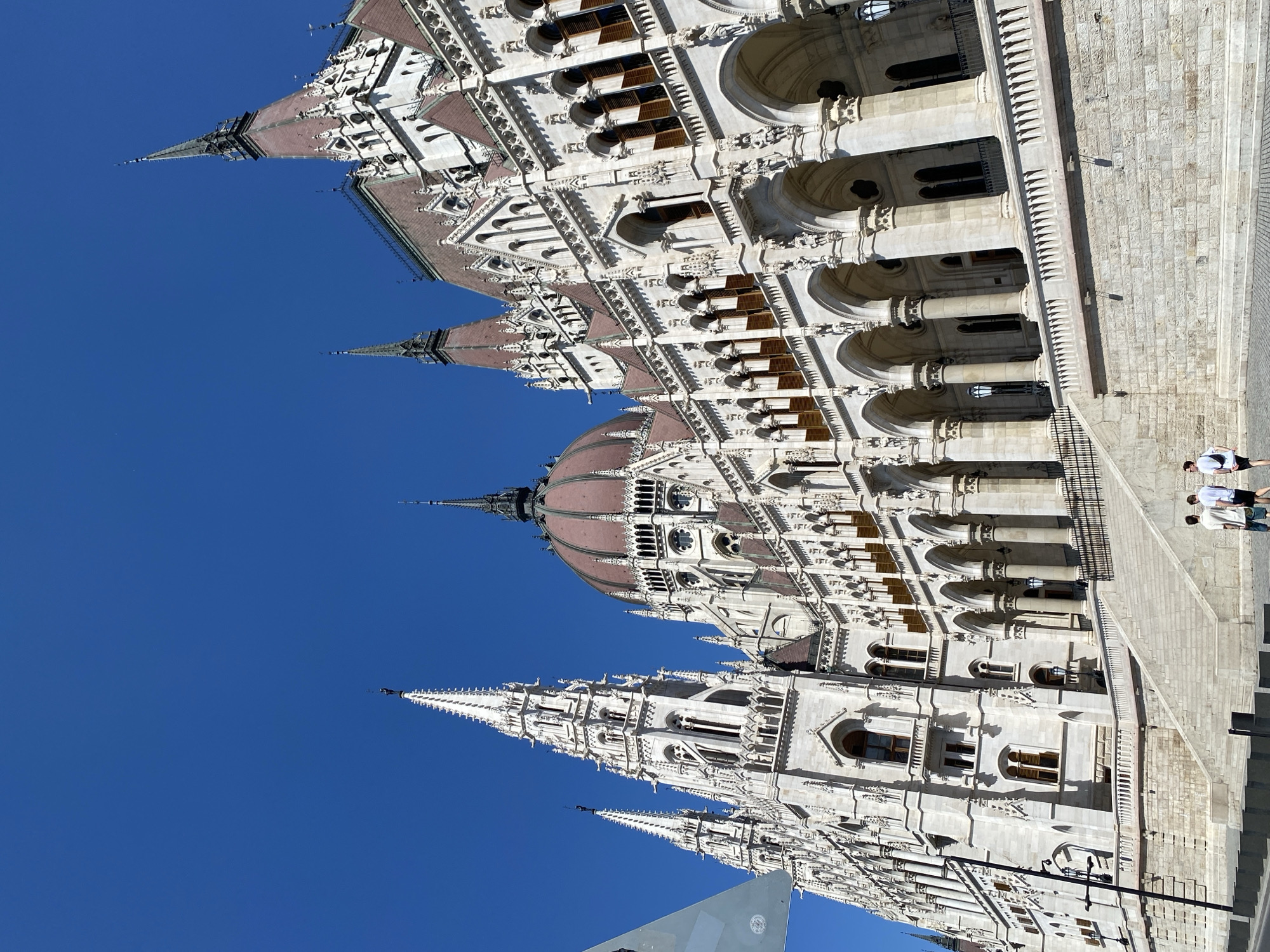 Hungarian Parliament Building photographed under clear skies in Budapest