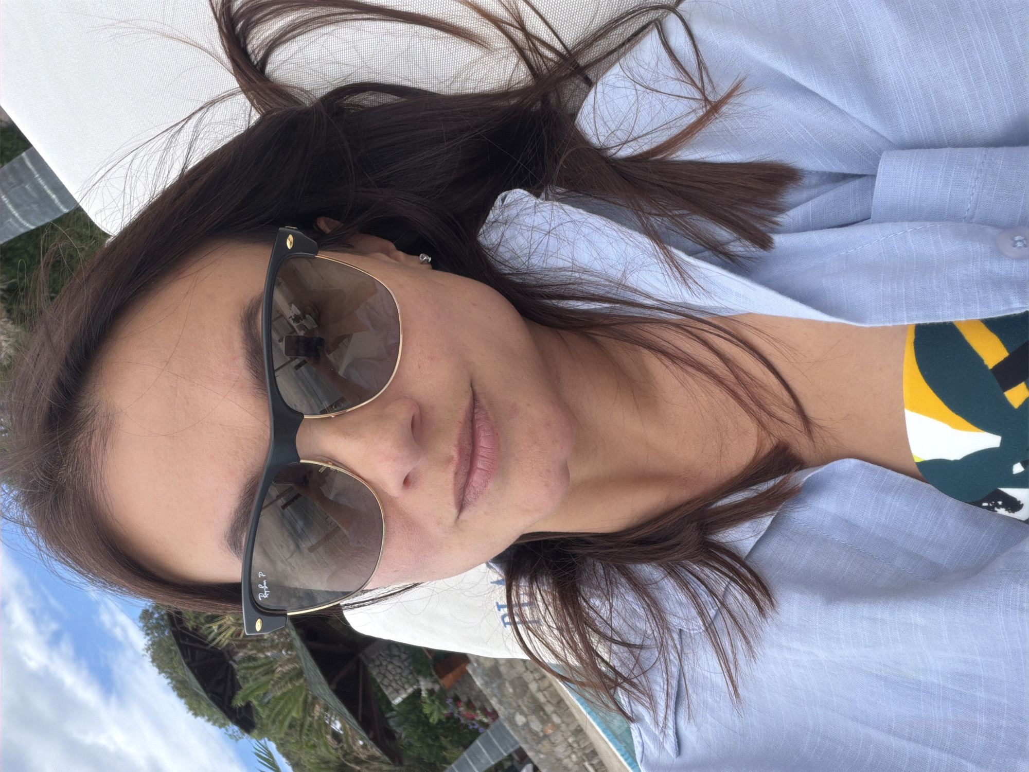 Woman enjoys leisurely Sunday afternoon by Montenegro coast