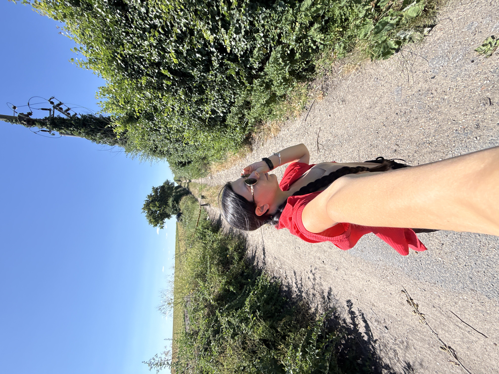 Strolling a hedgerow path through the Norfolk countryside