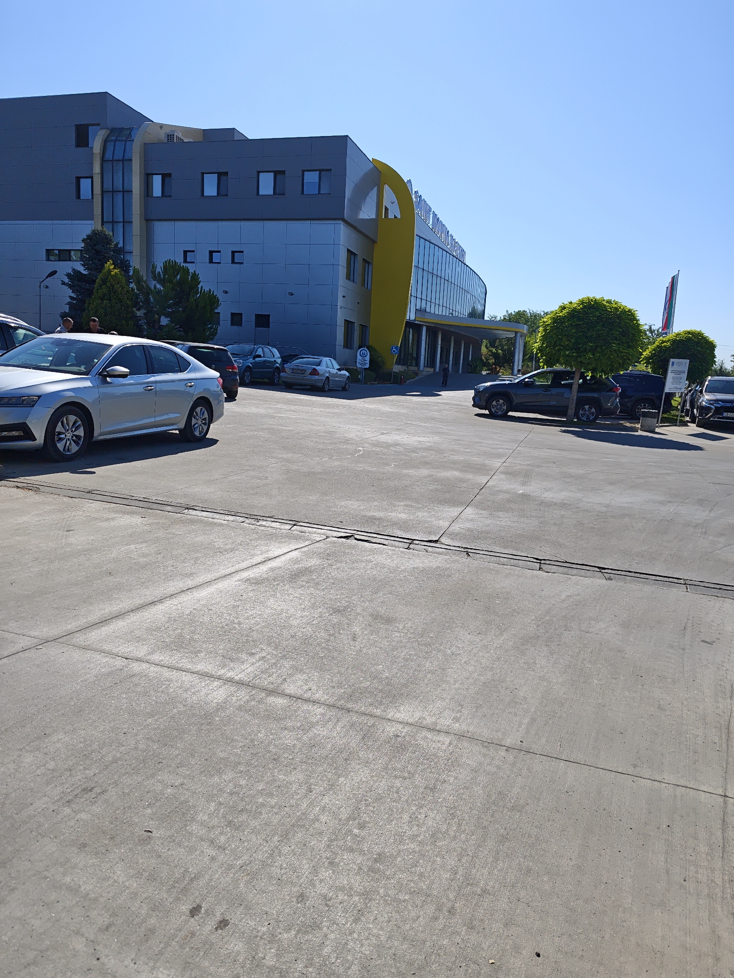 Morning stroll around Hotel Pleven's modern exterior