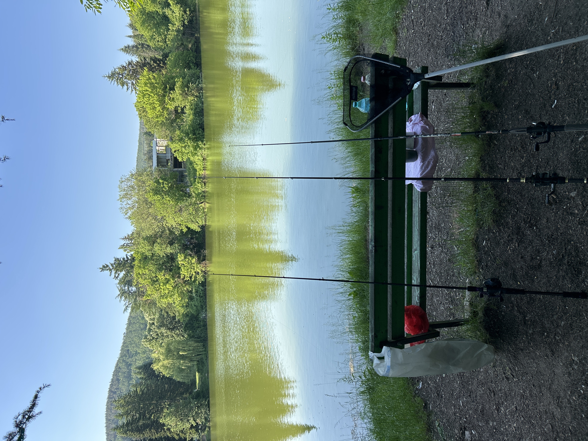 Peaceful fishing spot documented in Starozagorski bani, Bulgaria