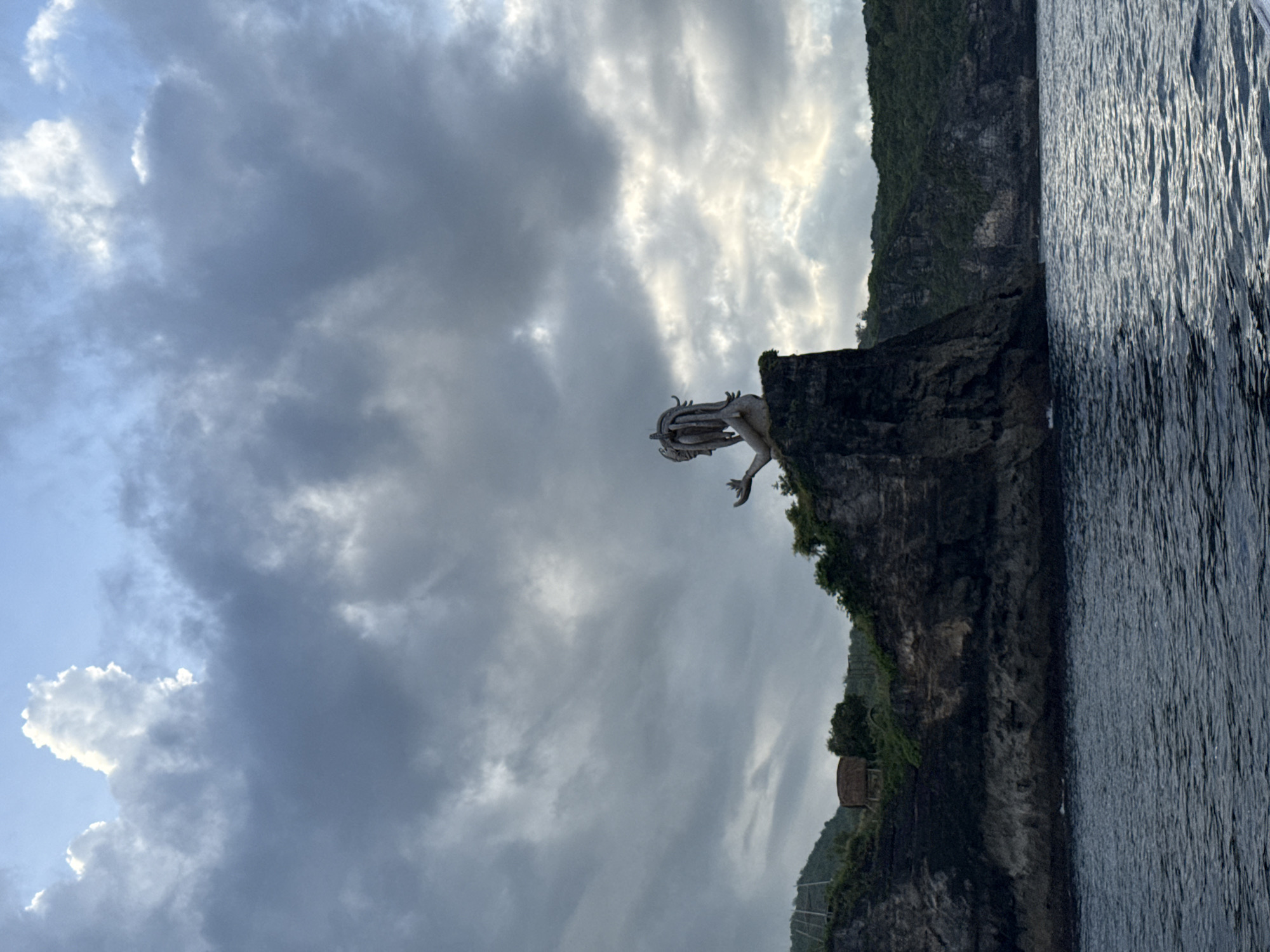 Cliff sculptures photographed from multiple angles in Nusa Penida