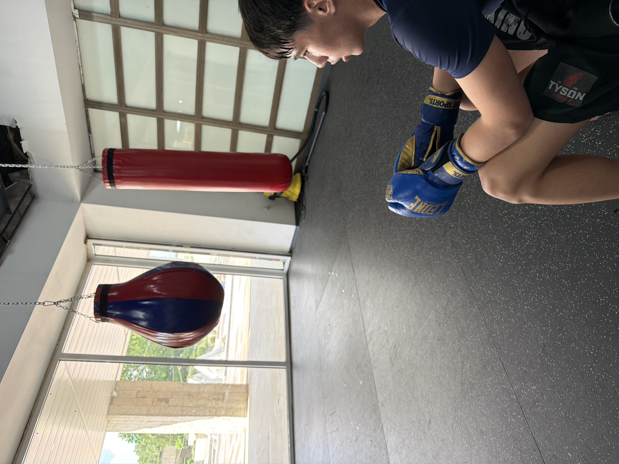 Youth trains with boxing gloves at Blagoevgrad gym