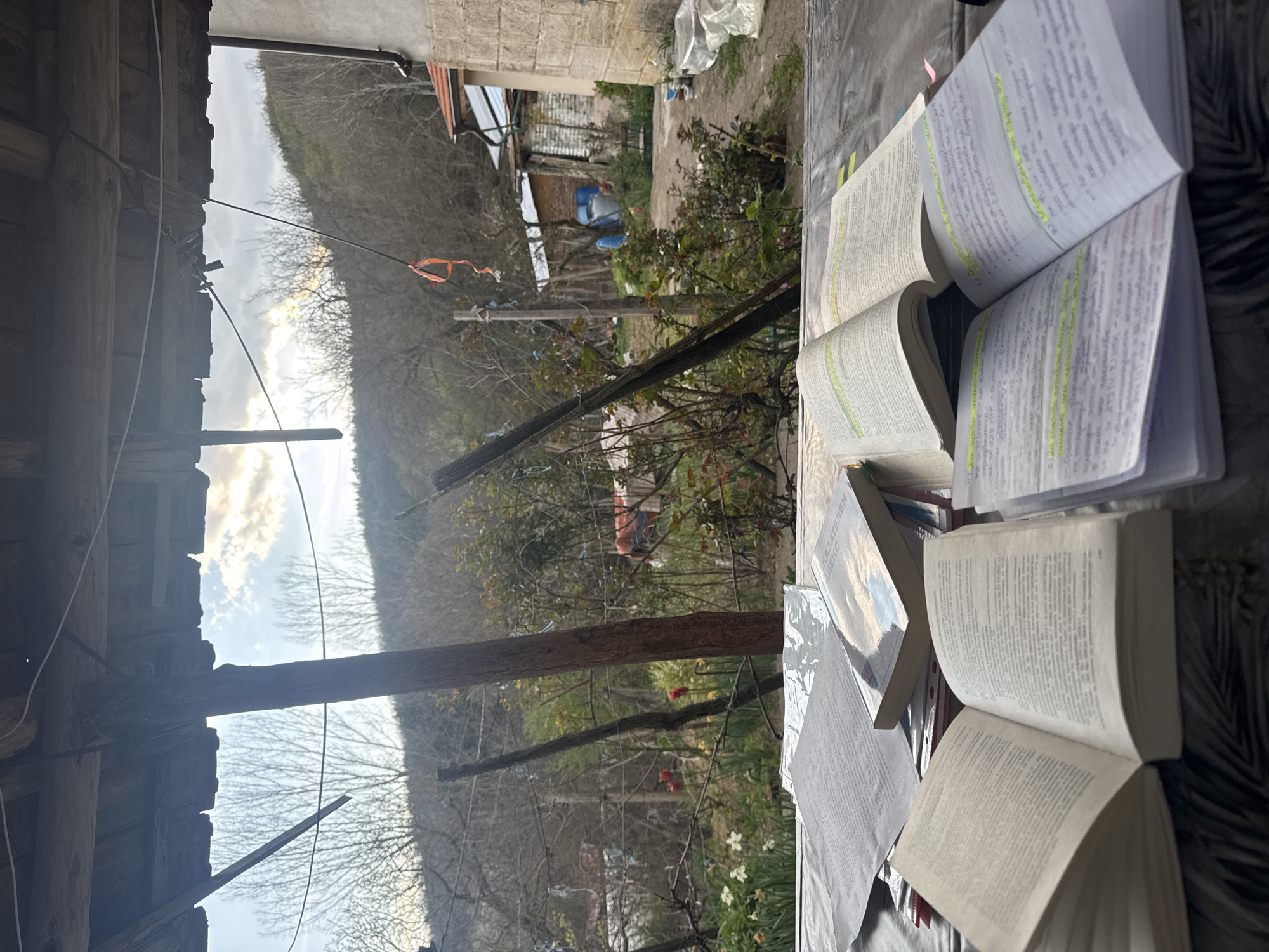 Outdoor study session documented in Bulgarian village