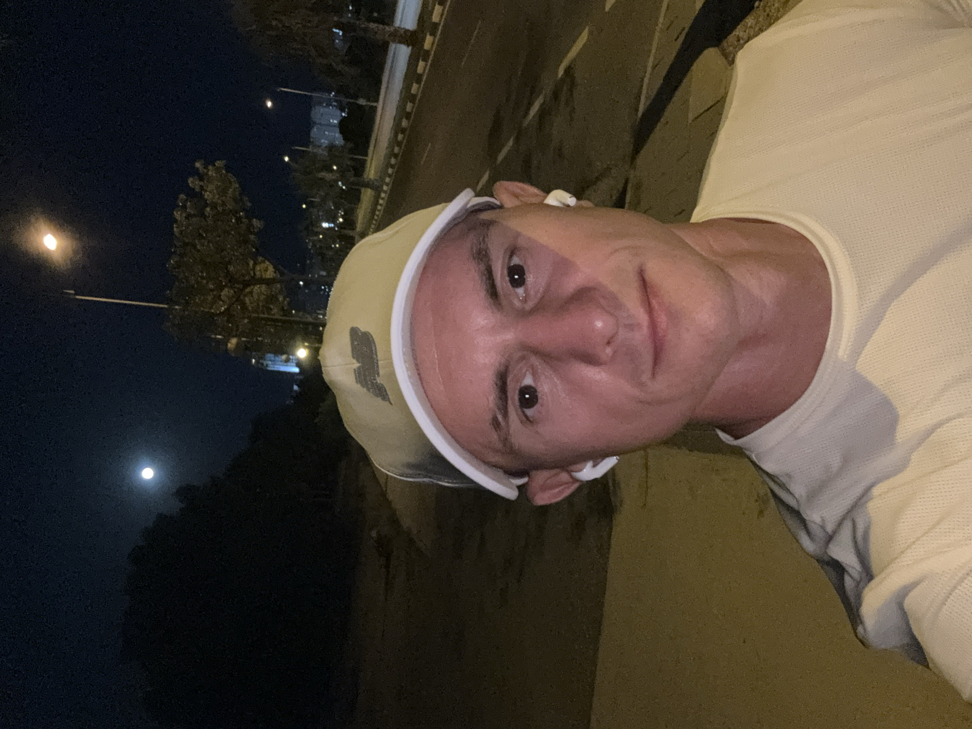 Night stroll along a moonlit street in Finestrat, Spain