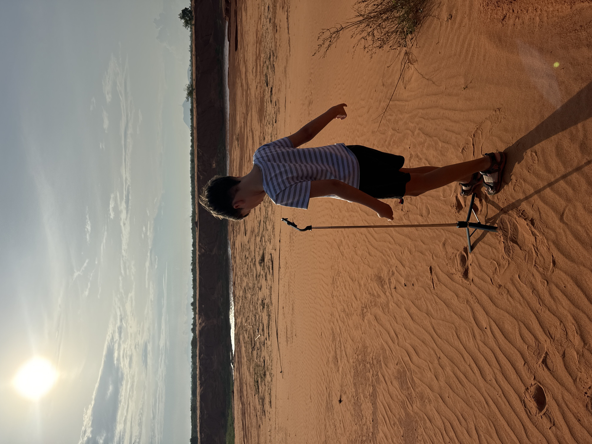 Exploring Mui Ne's red sand dunes on a sunny morning