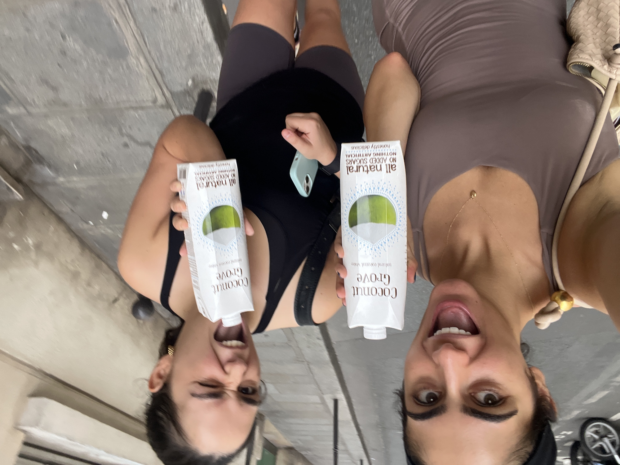 Afternoon walk through Paris with coconut water in hand